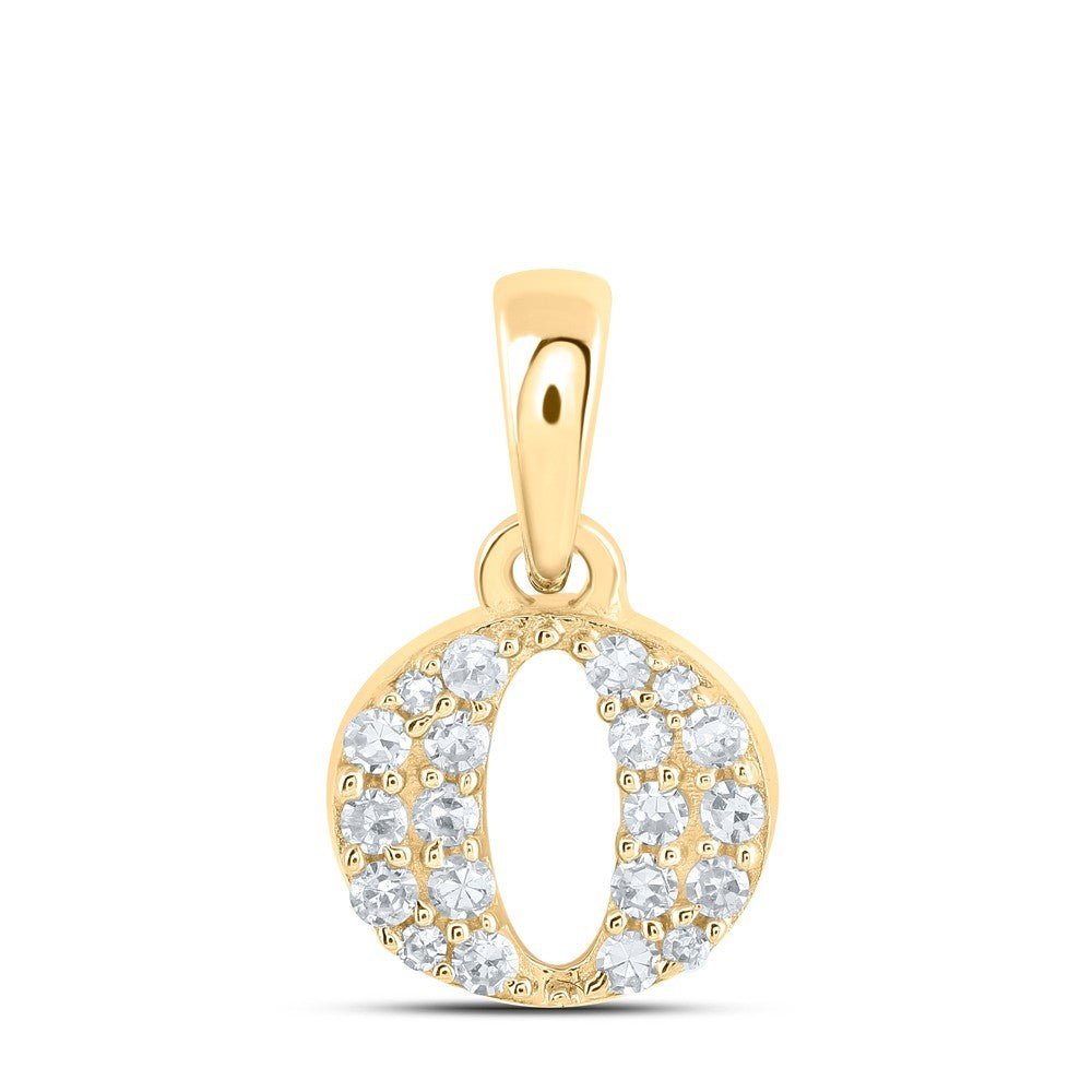 0.1CTW Natural Diamond 0.42g 10k Yellow Gold Initial "O" Pendant Letter Charm - Elite Jewelers - Charms & Pendants
