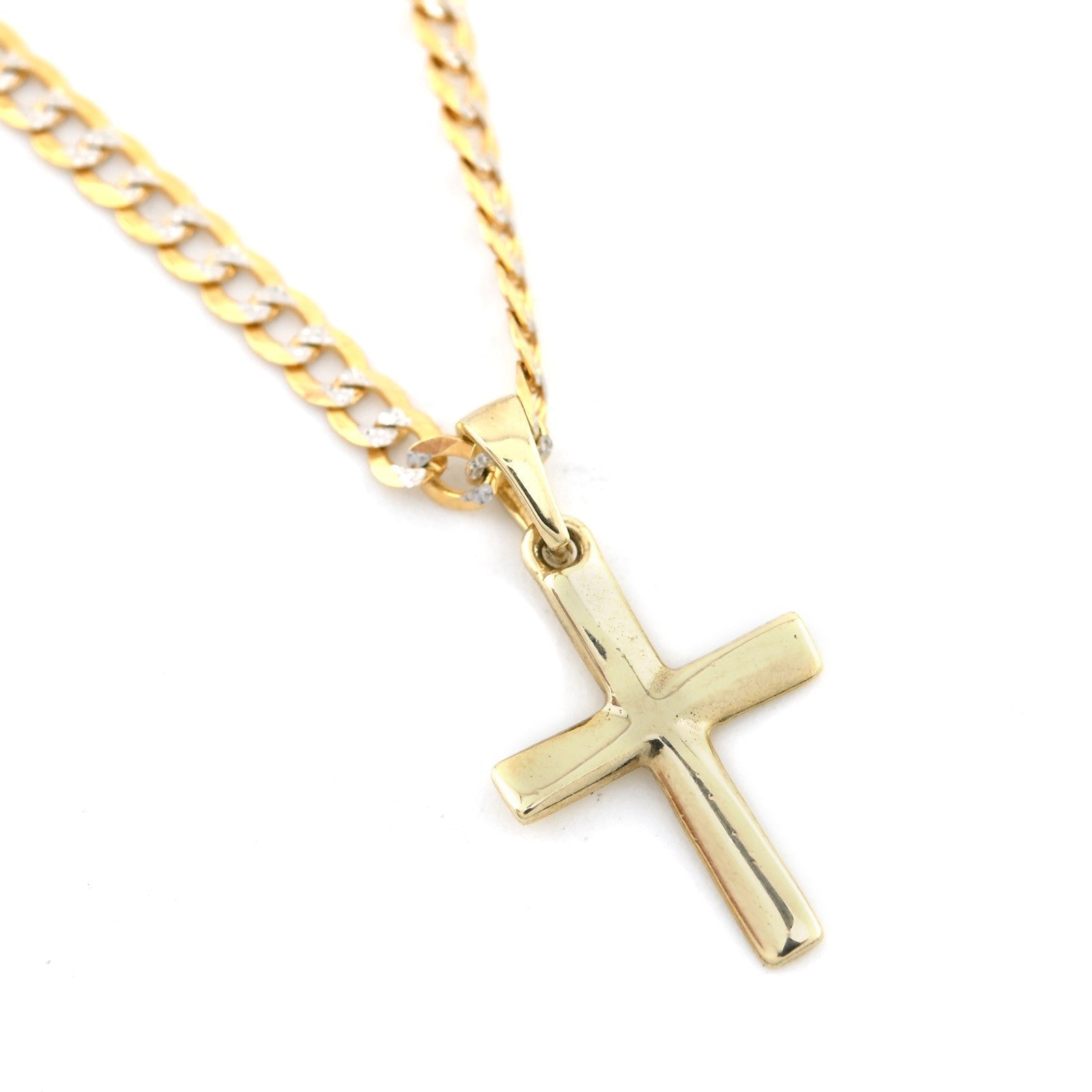 10k Real Yellow Gold Cross Religious Charm Pendant 0.75" Men Women 11MM 0.5g - Elite Jewelers - Charms & Pendants