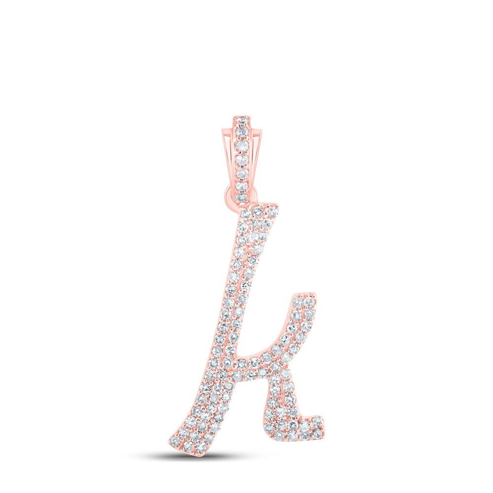 10k Rose Gold 1.56gms 0.37CTW Natural Diamond Initial "K" Letter Pendant Charm - Elite Jewelers - Charms & Pendants