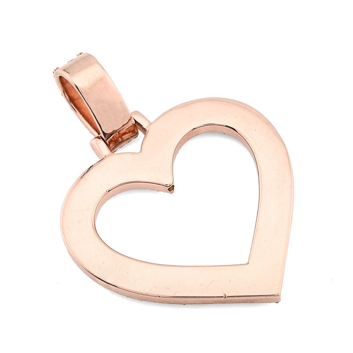 10k Rose Gold 1.5CTW Natural Diamond Heart Shaped Pendant For Womens 19.8g Charm - Elite Jewelers - Charms & Pendants