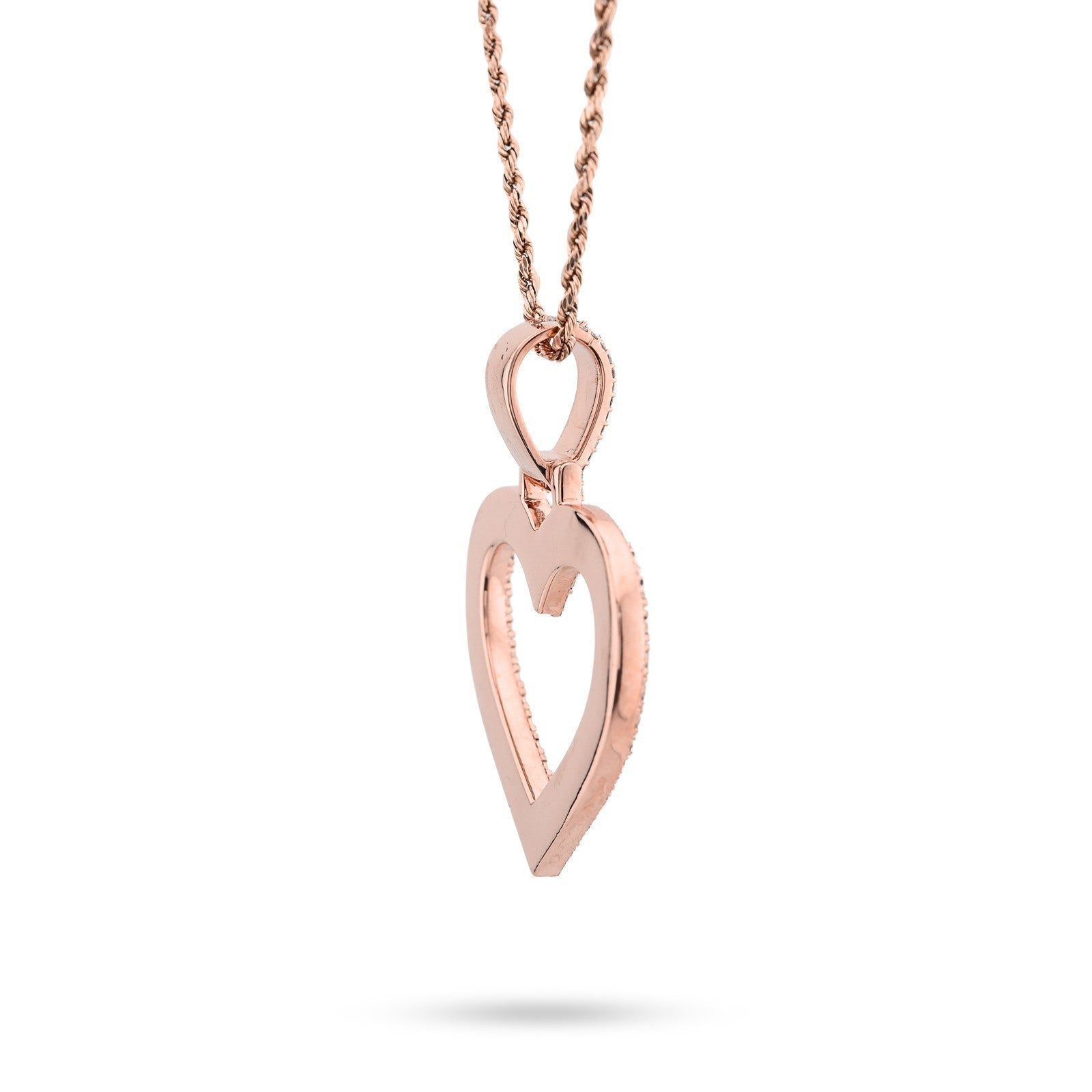10k Rose Gold 1.5CTW Natural Diamond Heart Shaped Pendant For Womens 19.8g Charm - Elite Jewelers - Charms & Pendants