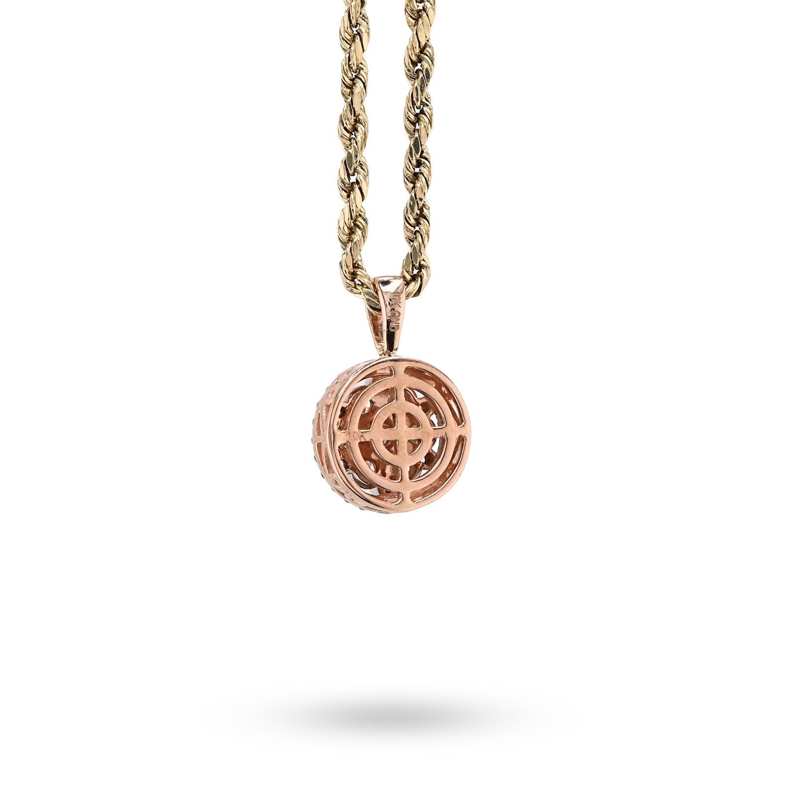 10k Rose Gold 1CTW Natural Diamond Flower Cluster Round Pendant 1.6g Women Charm - Elite Jewelers - Charms & Pendants
