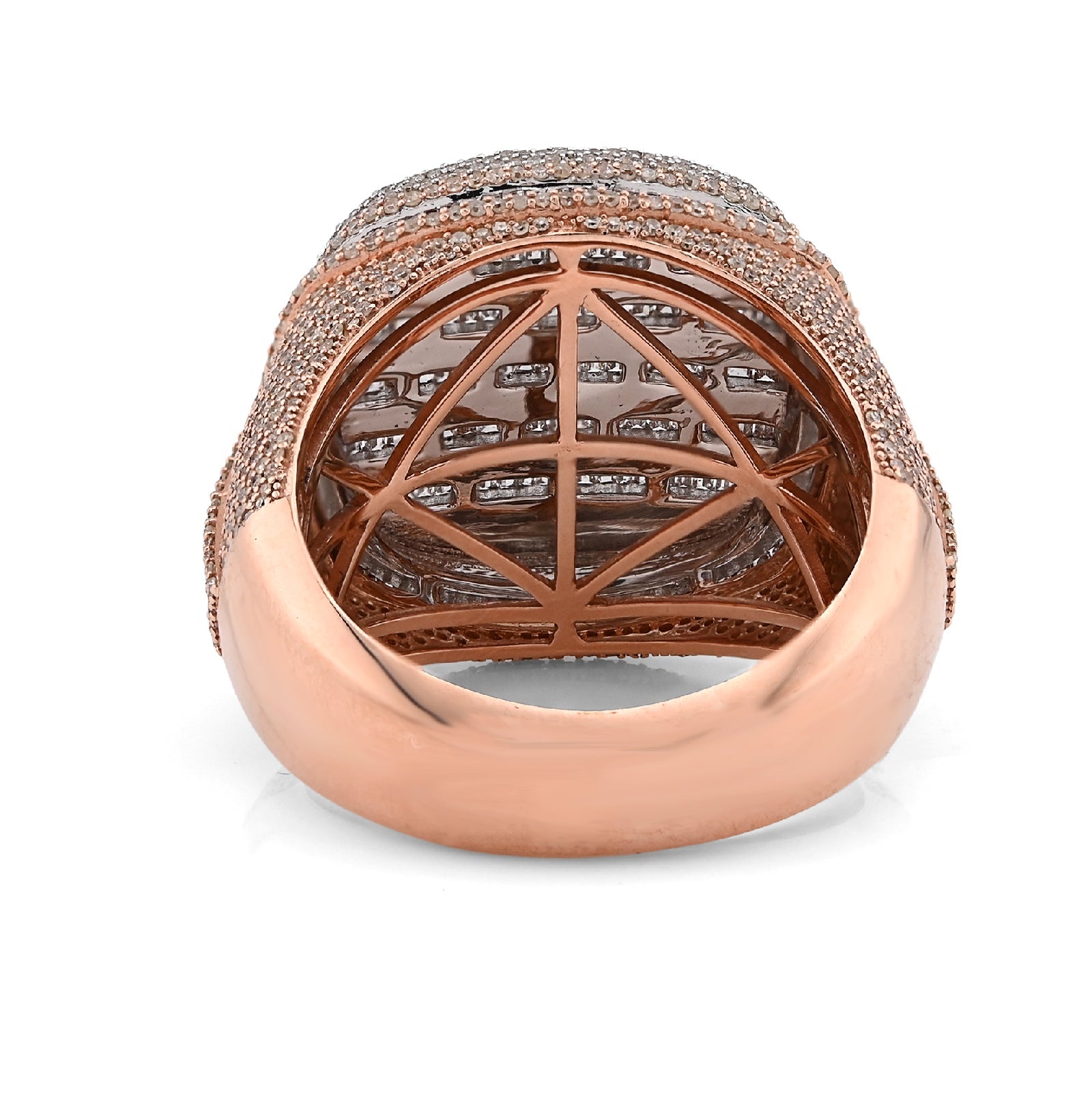 10K Rose Gold 3.43CT Natural Diamond Round Shape Men Pinky Ring 15.8g - Elite Jewelers - Rings