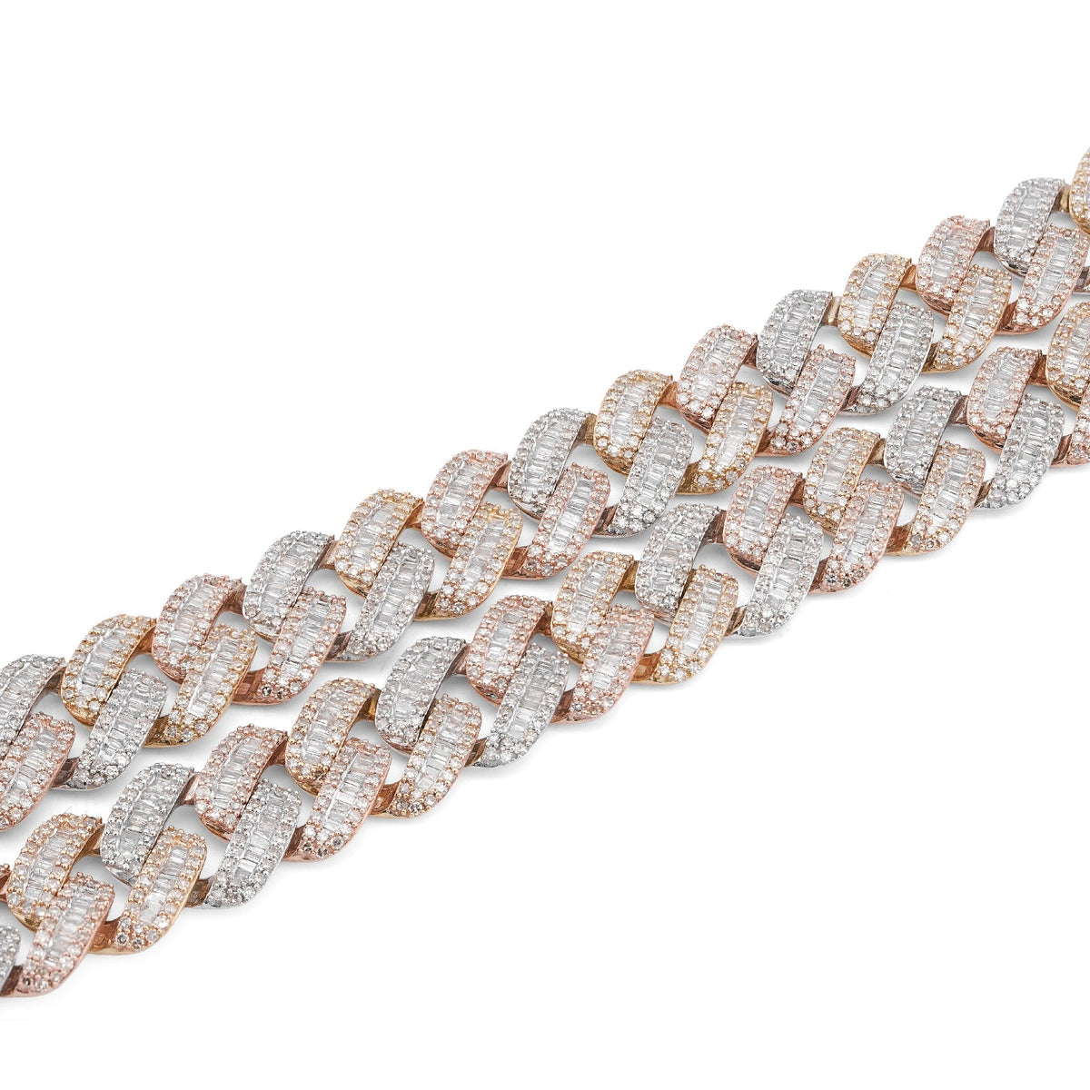 10K Rose Gold 8.60CT Natural Diamond Snake Cuban link Chain 10MM 22" Men Necklace - Elite Jewelers-Necklaces