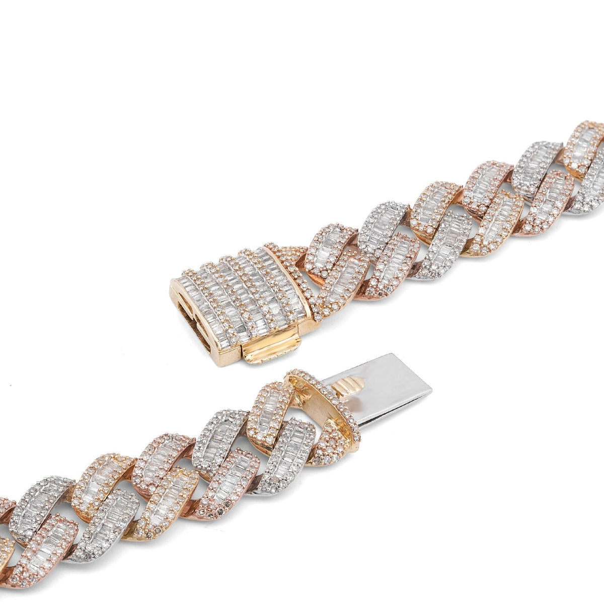10K Rose Gold 8.60CT Natural Diamond Snake Cuban link Chain 10MM 22" Men Necklace - Elite Jewelers-Necklaces