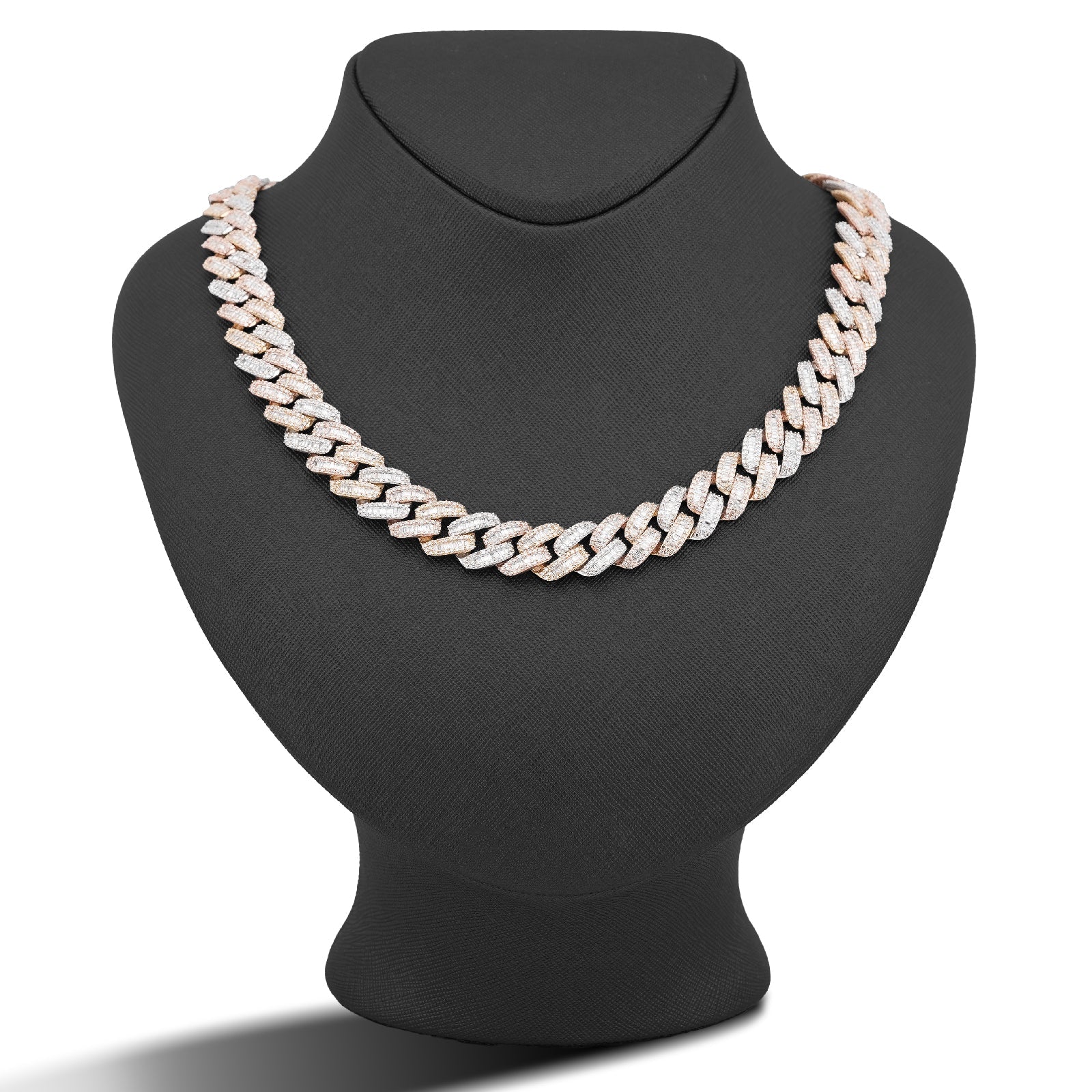 10K Rose Gold 8.60CT Natural Diamond Snake Cuban link Chain 10MM 22" Men Necklace - Elite Jewelers-Necklaces
