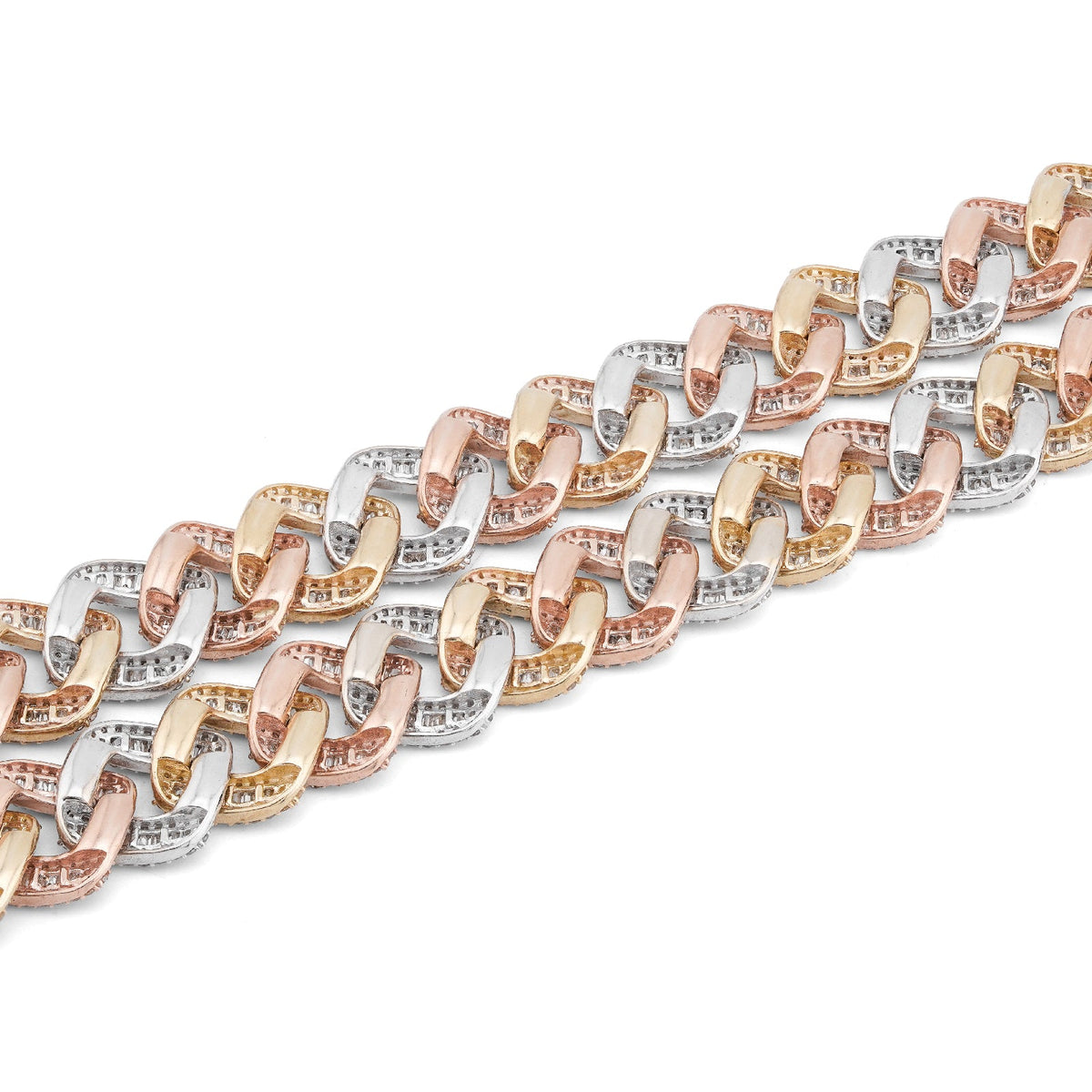 10K Rose Gold 8.60CT Natural Diamond Snake Cuban link Chain 10MM 22" Men Necklace - Elite Jewelers-Necklaces