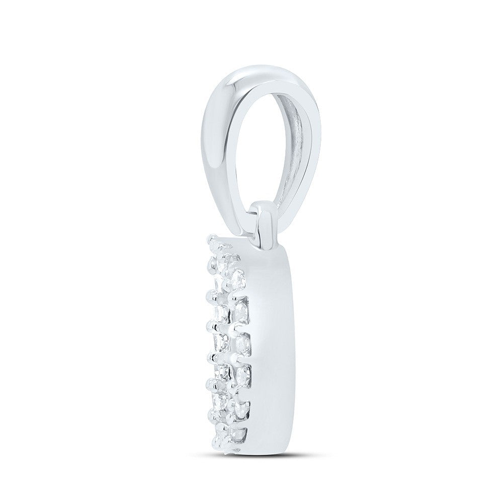 10k White Gold 0.04 CTW Natural Diamond Initial "D" Letter Charm 0.42g Pendant - Elite Jewelers - Charms & Pendants
