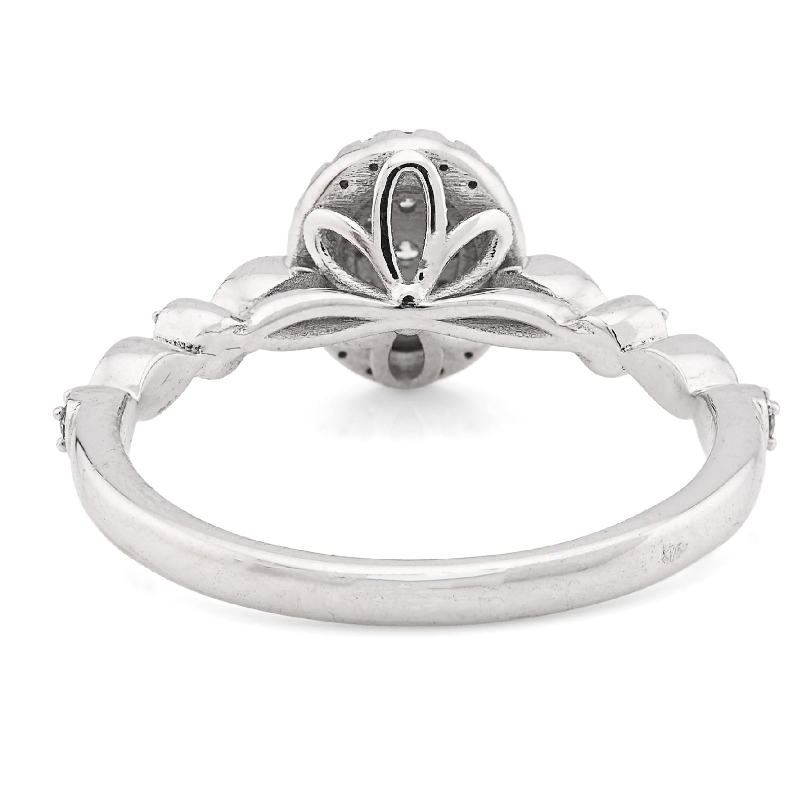 10K White Gold 0.20CT Natural Dimaond Oval Shape Women Band Ring - Elite Jewelers - Rings