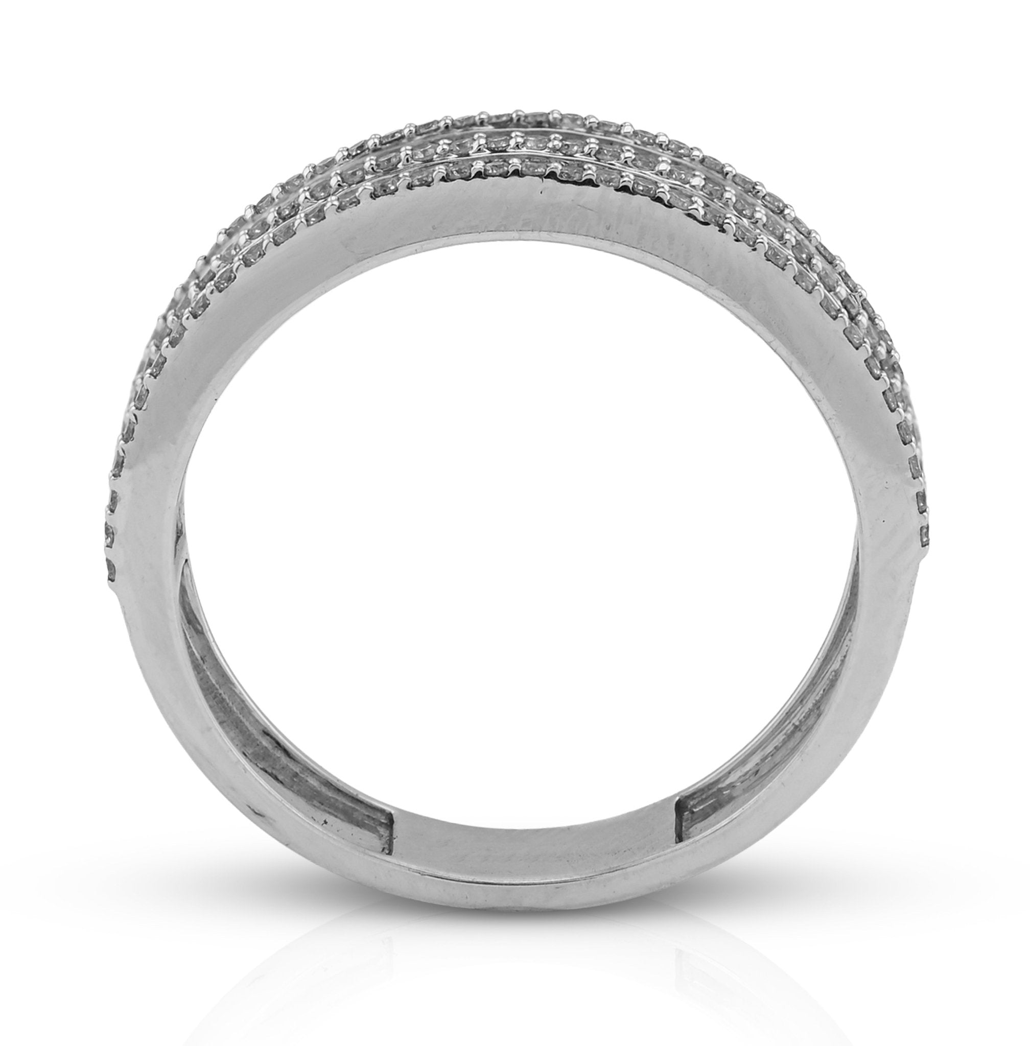 10K White Gold 0.94CT Natural Diamond 2 Row Baguette Men Band Ring - Elite Jewelers - Rings