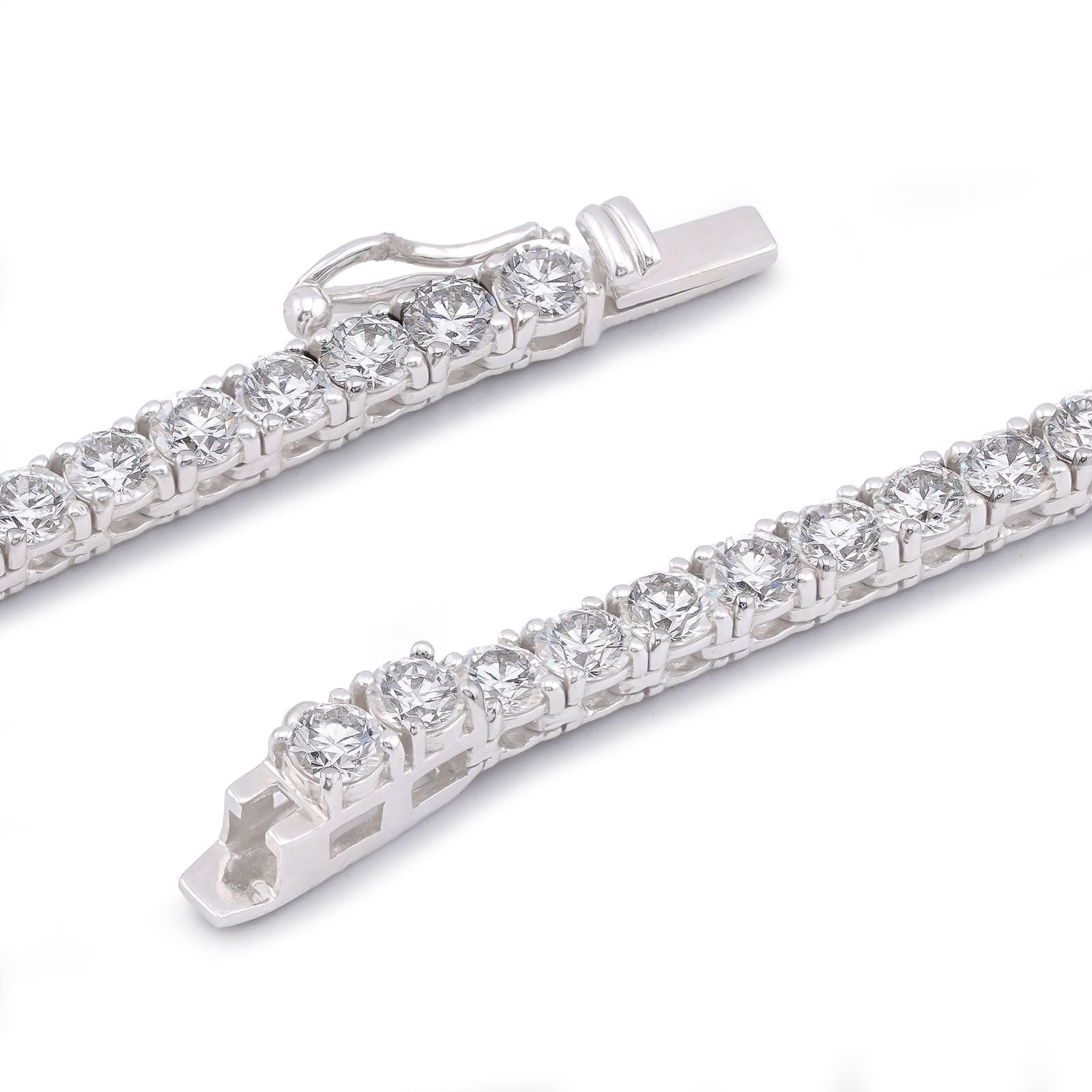 10K White Gold 10 Pointer 20.21CT Tennis Chain Lab Diamond Men Women Necklace 22" - Elite Jewelers-Necklaces