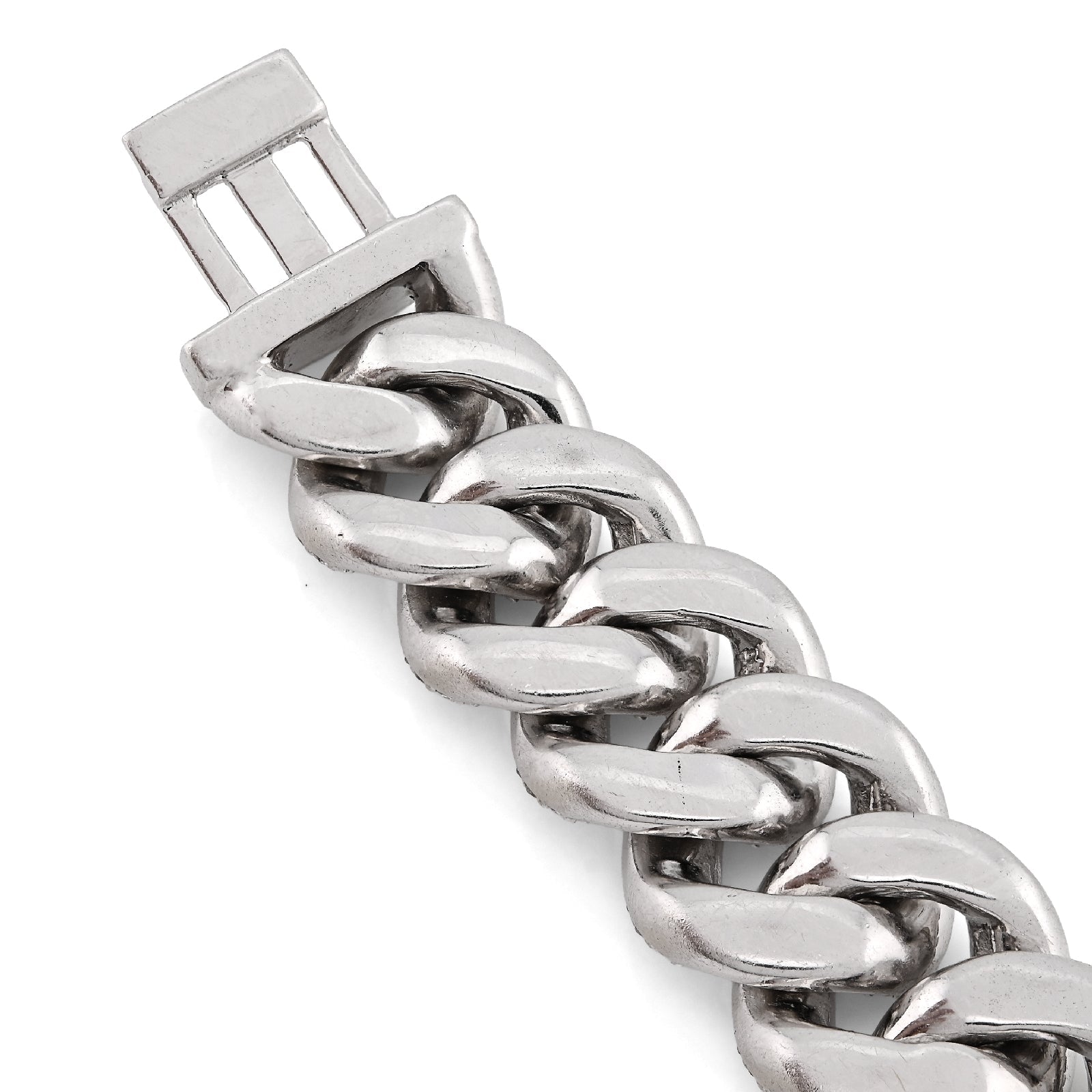10K White Gold 10.31CT 100g Natural Diamond 14MM Cuban Link Bracelet Men 8" - Elite Jewelers - Bracelets