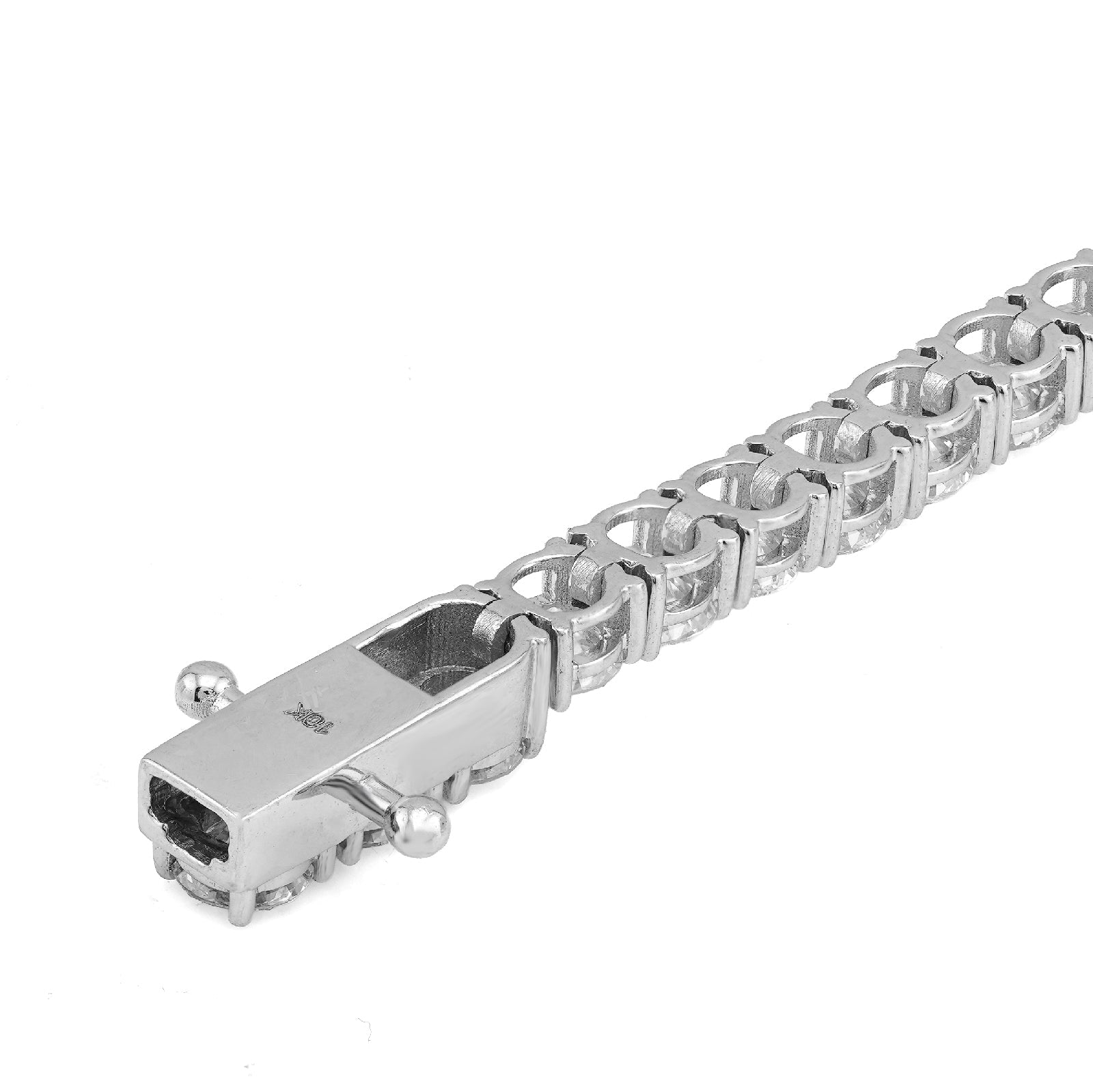 10K White Gold 15.29CT 35 Pointer Round Lab Diamond men Women Tennis Bracelet - Elite Jewelers-Bracelets