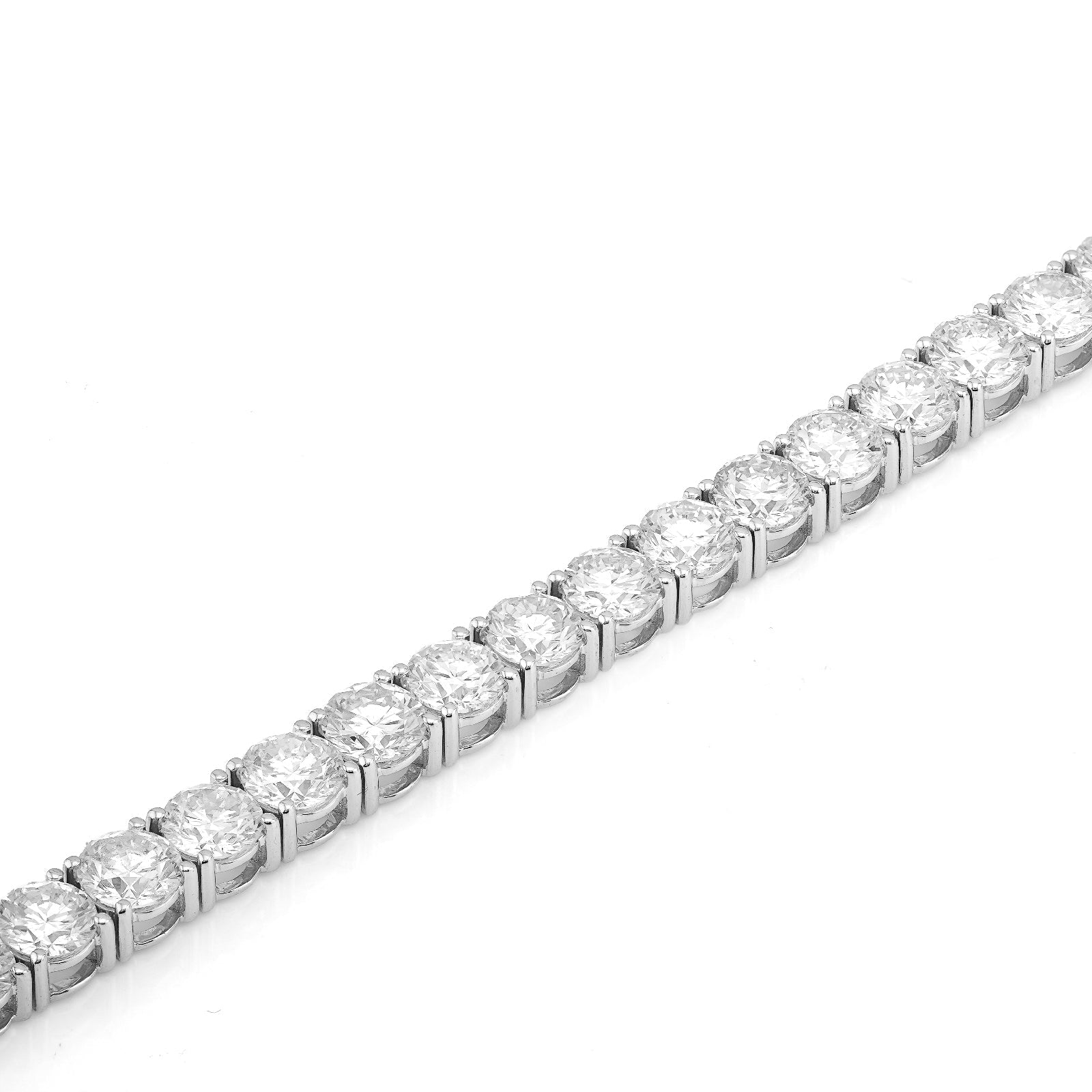 10K White Gold 15.29CT 35 Pointer Round Lab Diamond men Women Tennis Bracelet - Elite Jewelers-Bracelets