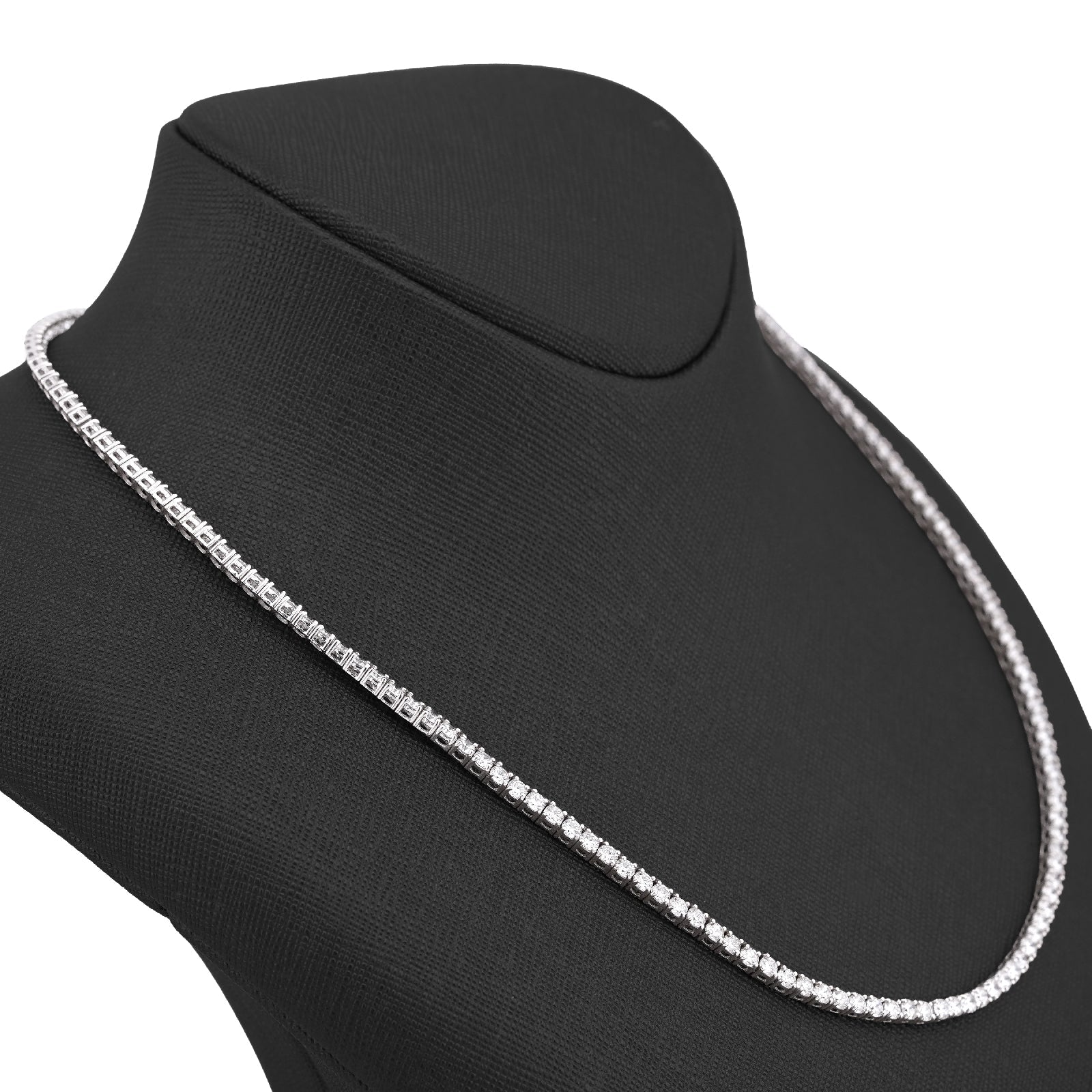 10K White Gold 15.47CT 7 Pointer Lab Diamond 22" Men Women Tennis Chain - Elite Jewelers-Necklaces
