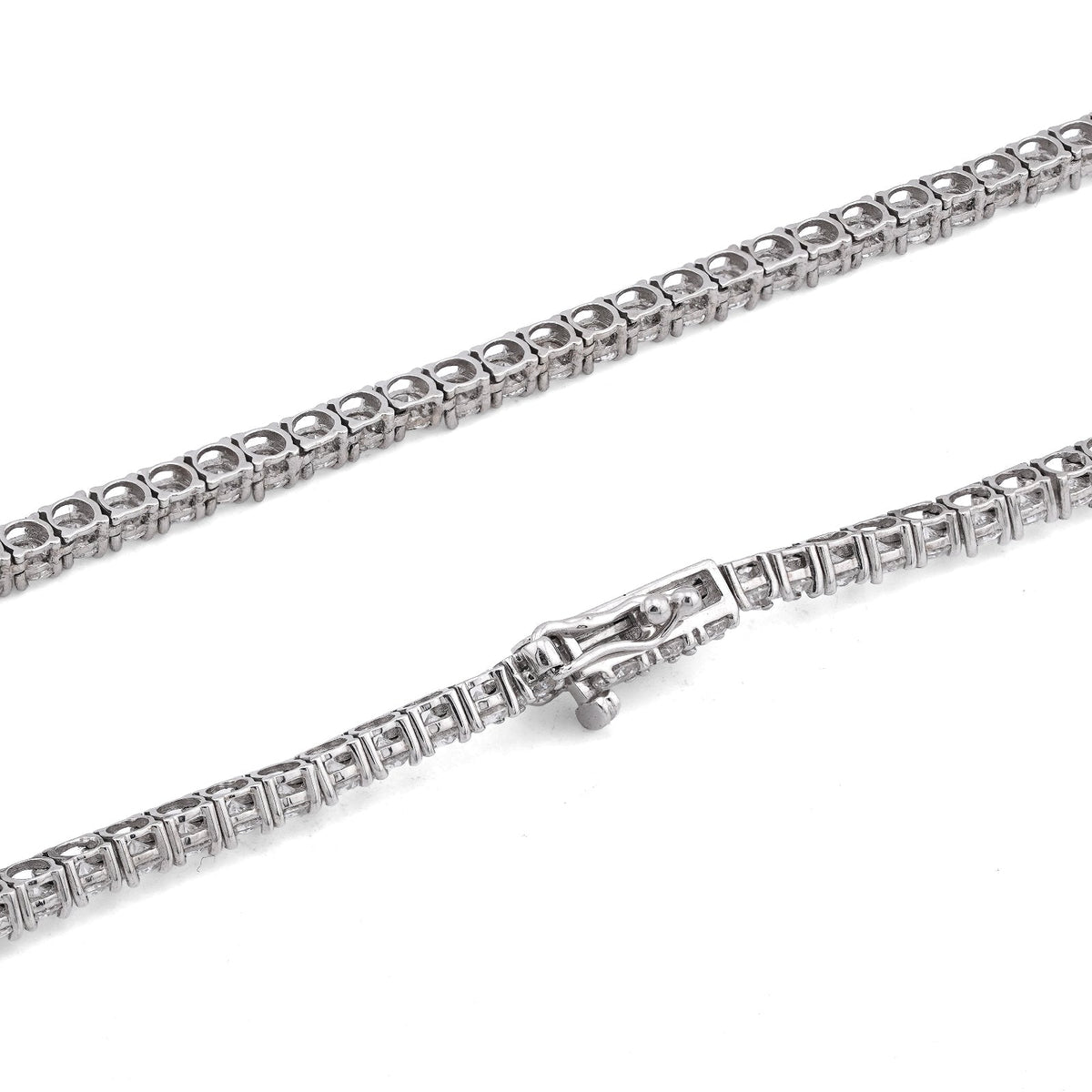 10K White Gold 15.47CT 7 Pointer Lab Diamond 22" Men Women Tennis Chain - Elite Jewelers-Necklaces