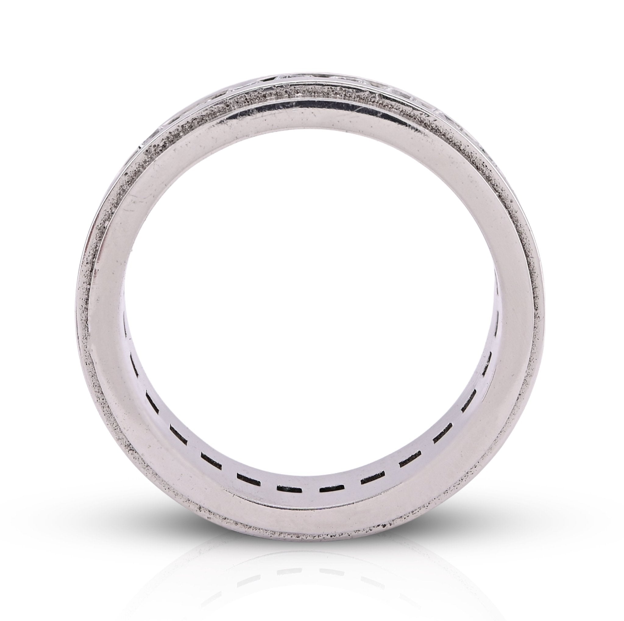 10K White Gold 2CT Centre Row Band Lab Diamond Men Women Ring - Elite Jewelers - Rings