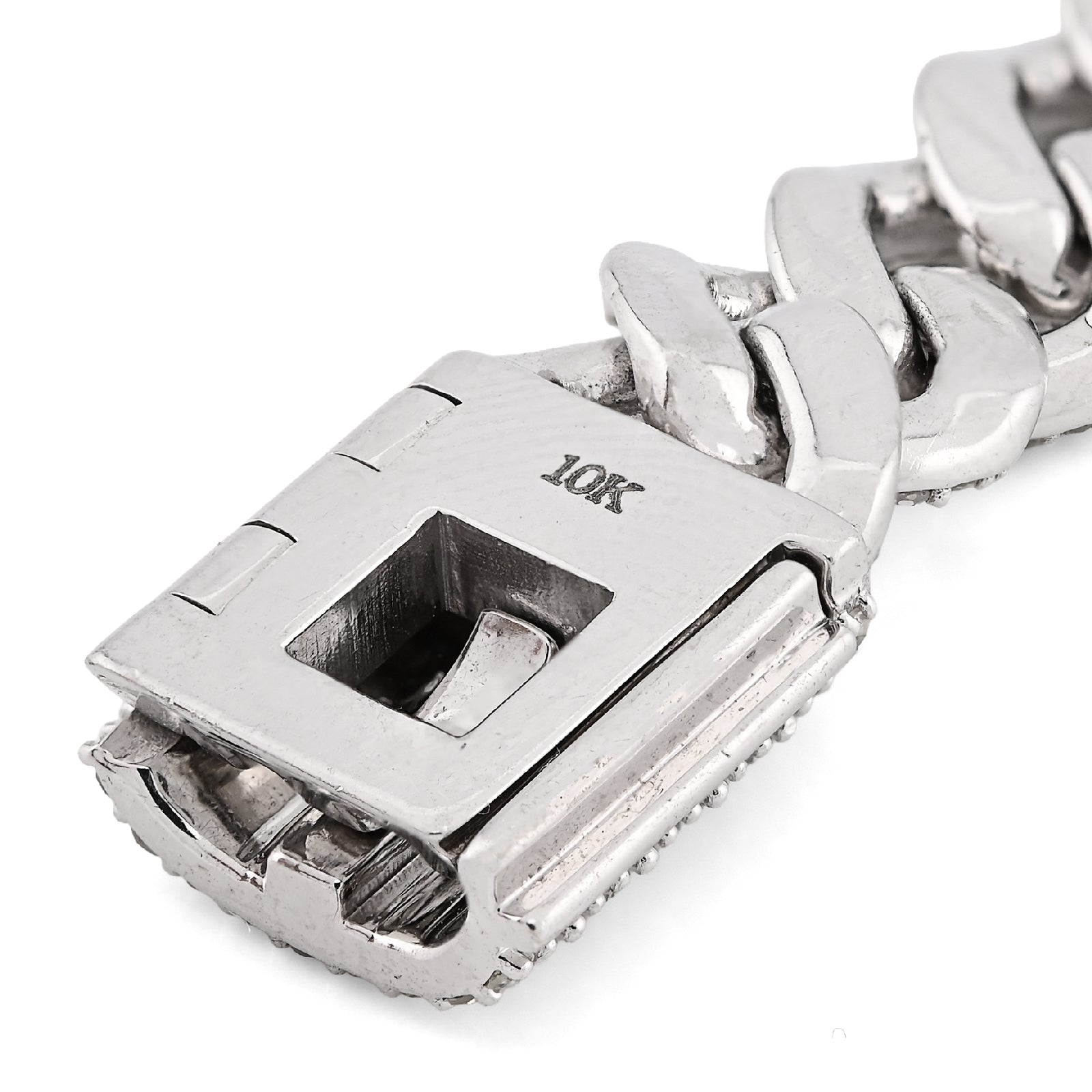 10K White Gold 5.35CT Natural Diamond Round 10MM Cuban Link Men Women 8" Bracelet 35.3g - Elite Jewelers - Bracelets