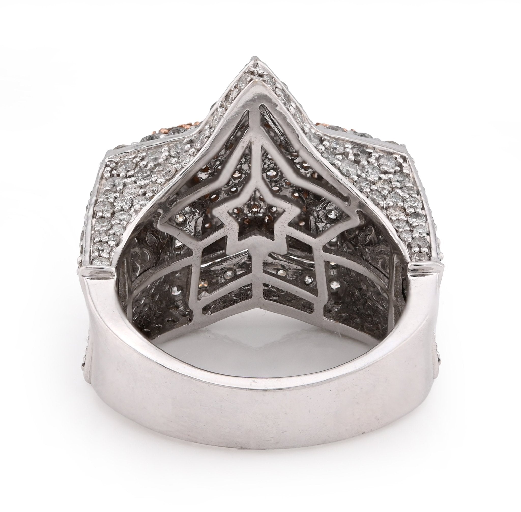 10K White/Rose 4.40CT Natural Diamond Star Shape Men Pinky Ring - Elite Jewelers - Rings