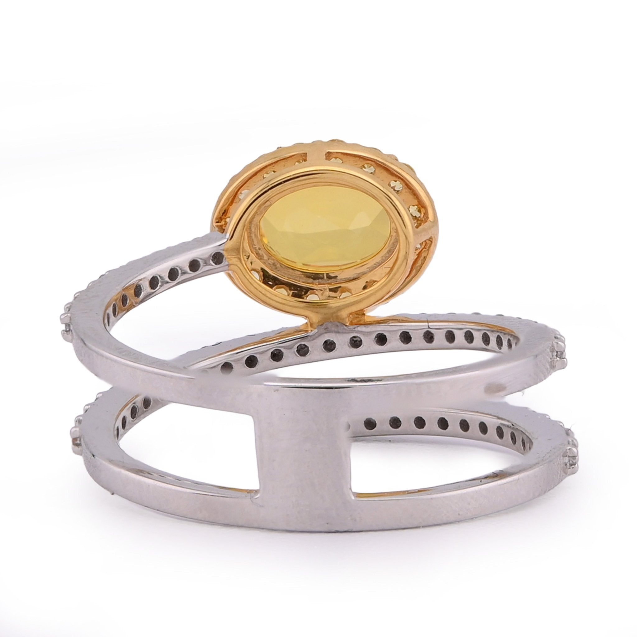 10K White/Yellow Gold 1.89CT Natural Diamond Round Centre Spring Women RIng - Elite Jewelers - Rings