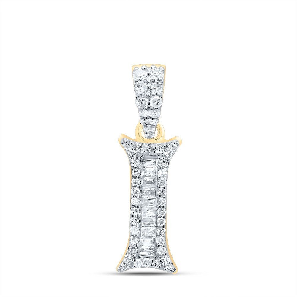 10k Yellow Gold 0.21CTW Natural Diamond Initial "I" Charm 0.94g Letter Pendant - Elite Jewelers - Charms & Pendants