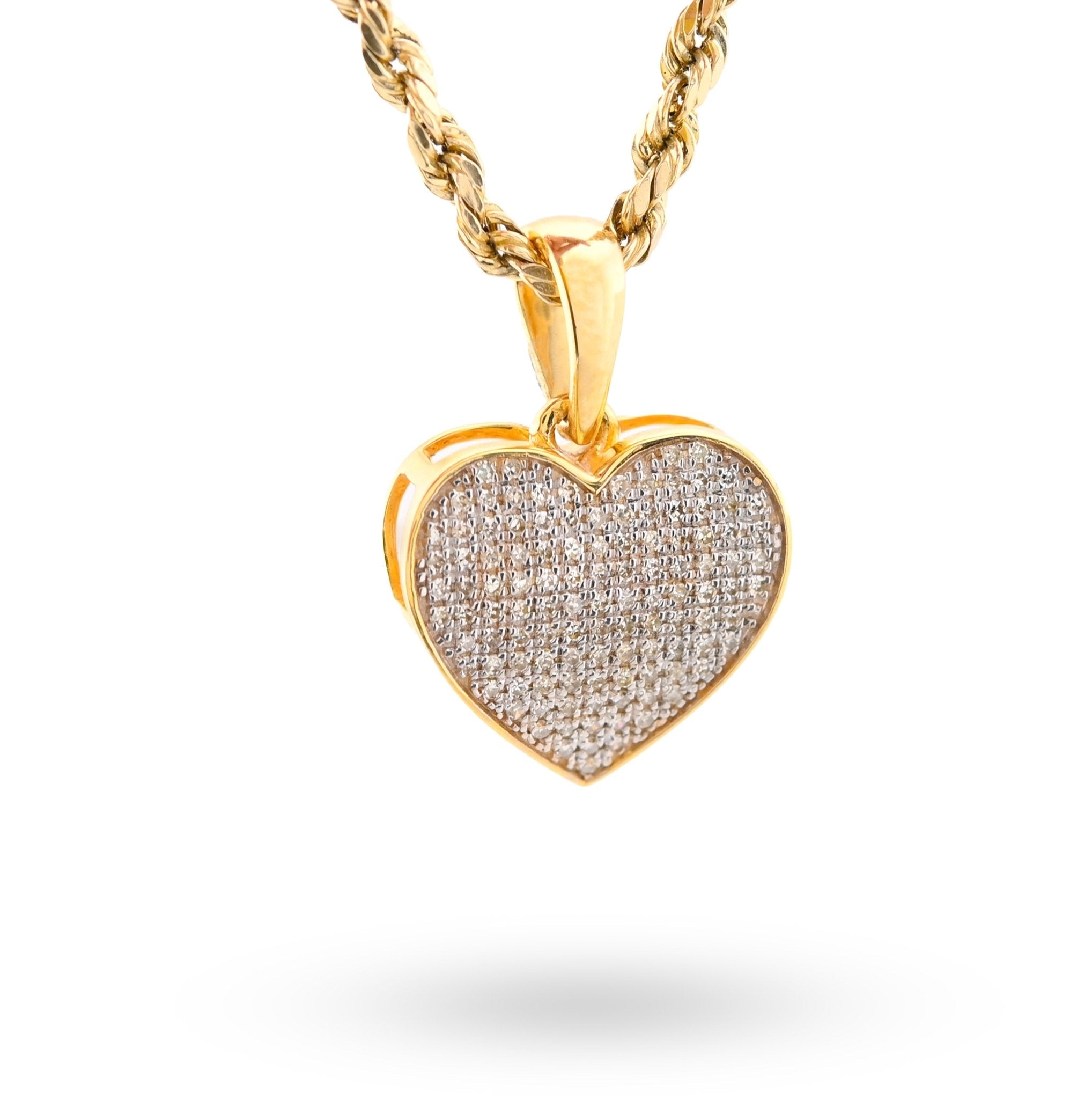 10K Yellow Gold 0.24CT Natural Diamond 19.5M Heart Pendant 1.9g Women Charm - Elite Jewelers - Charms & Pendants