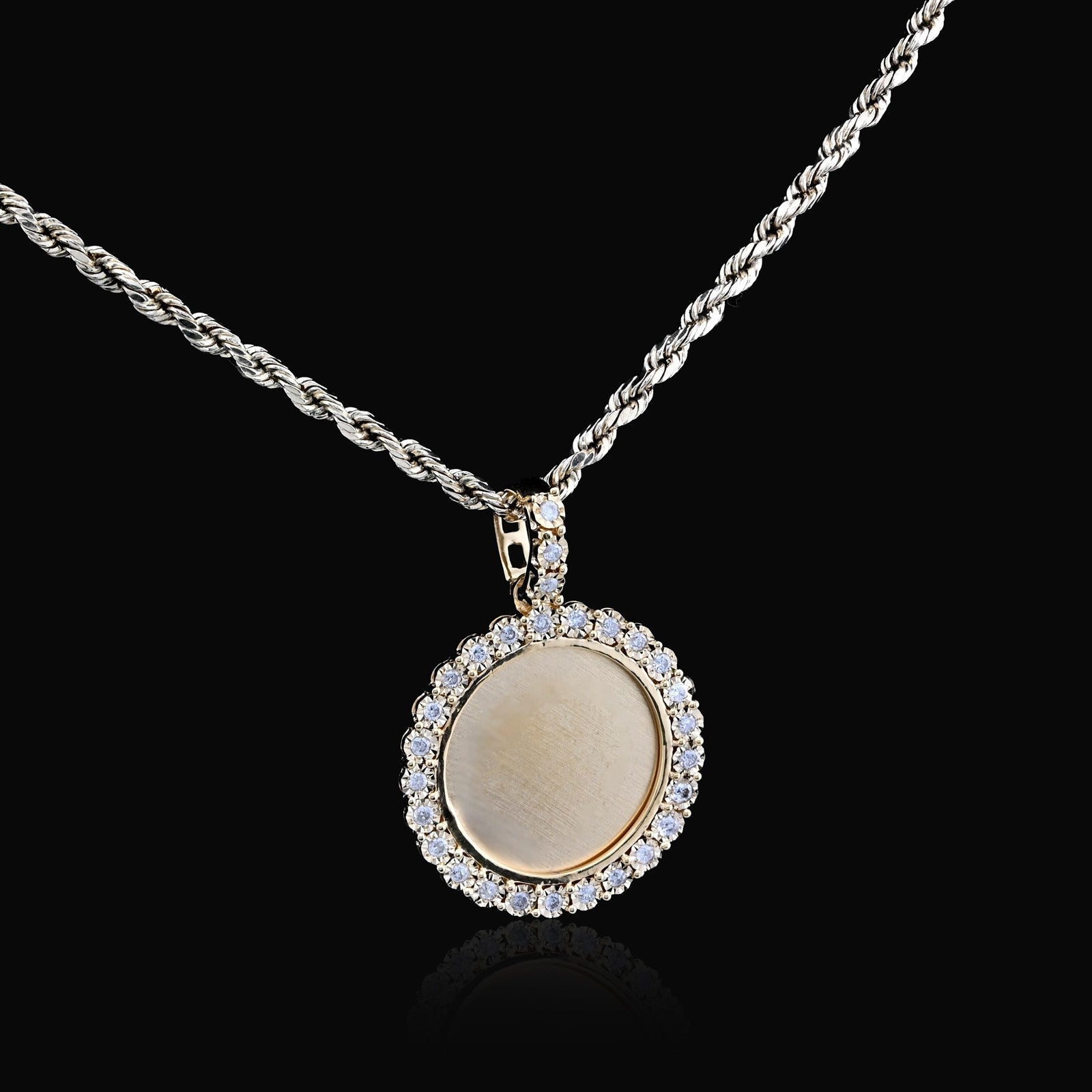 10k Yellow Gold 0.24CT Natural Diamond Round Medallion Memory Pendant 3.8g Charm - Elite Jewelers - Charms & Pendants