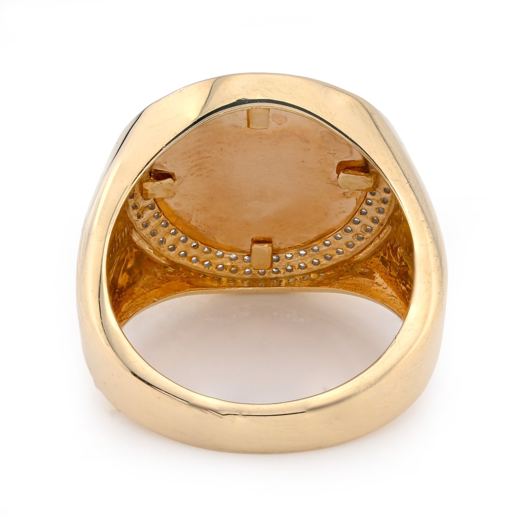 10K Yellow Gold 0.33CT Natural Diamond Edges Round Men Pinky Ring - Elite Jewelers - Rings