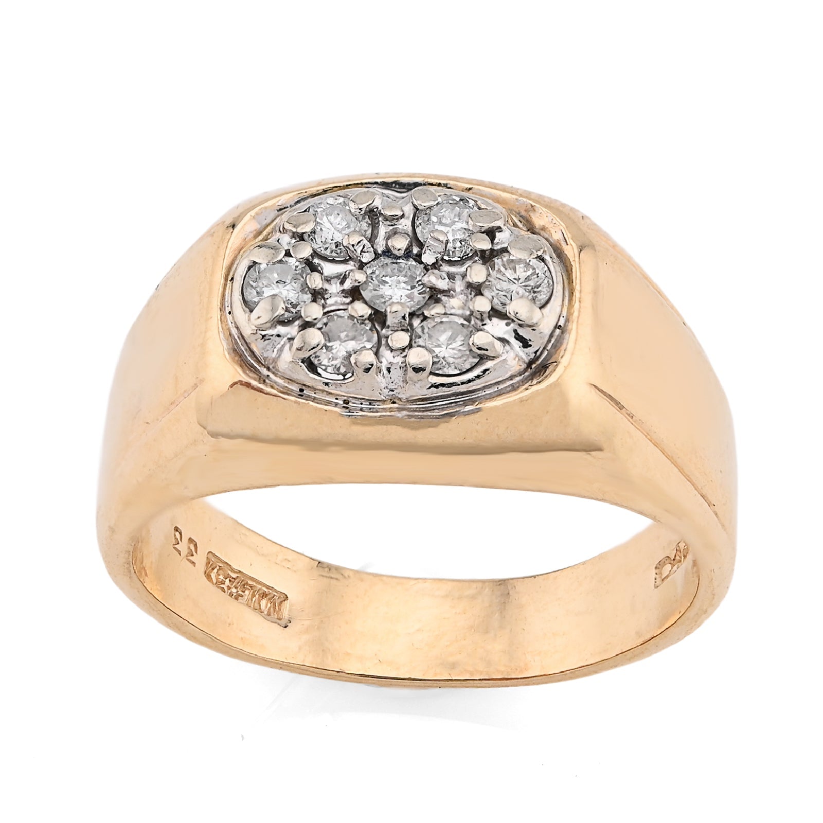 10K Yellow Gold 0.5CT Natural Diamond Oval Rectangular Shape Men Pinky Ring - Elite Jewelers - Rings
