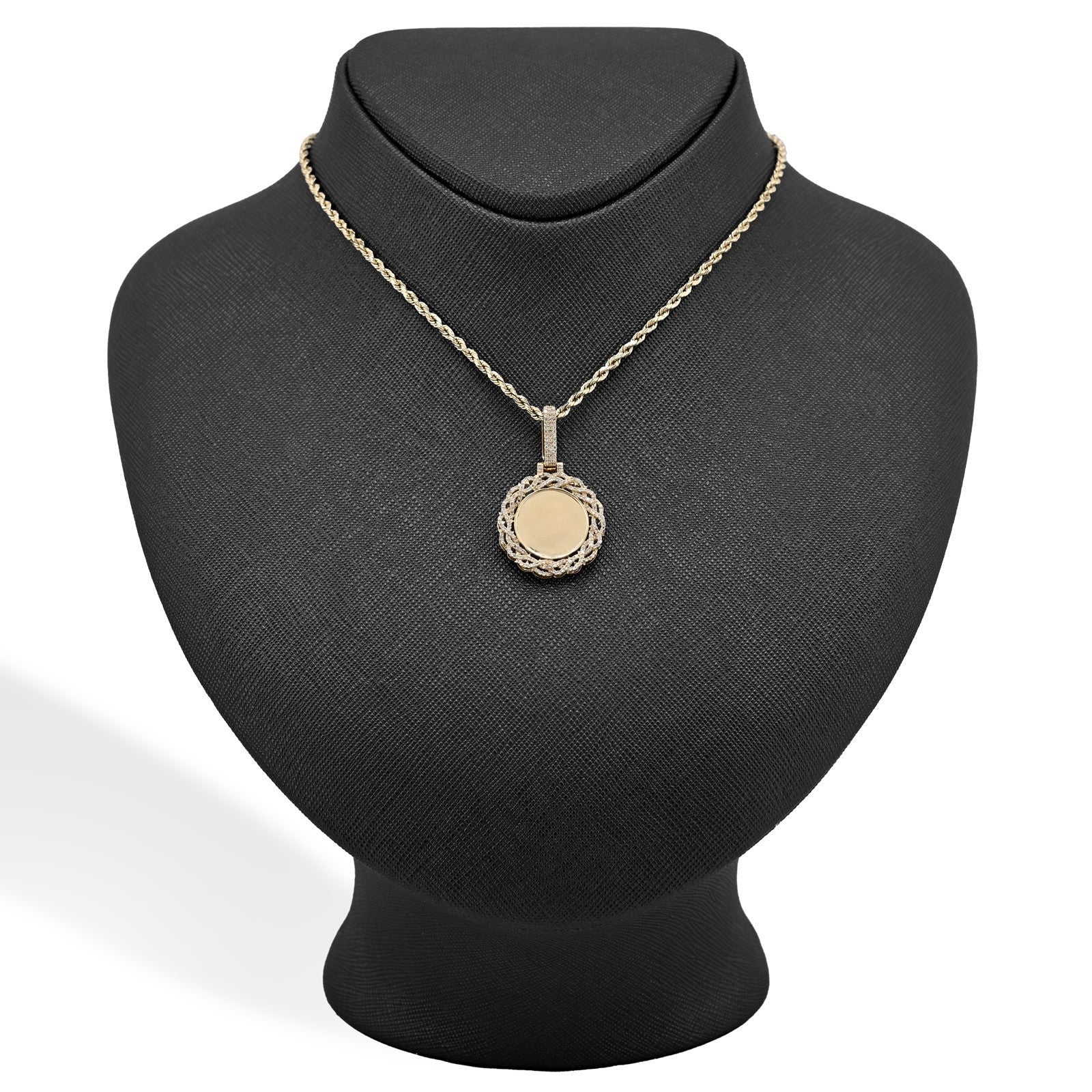 10k Yellow Gold 0.5CTW Natural Diamond Infinity Border Memory Pendant 4.3g Charm - Elite Jewelers - Charms & Pendants