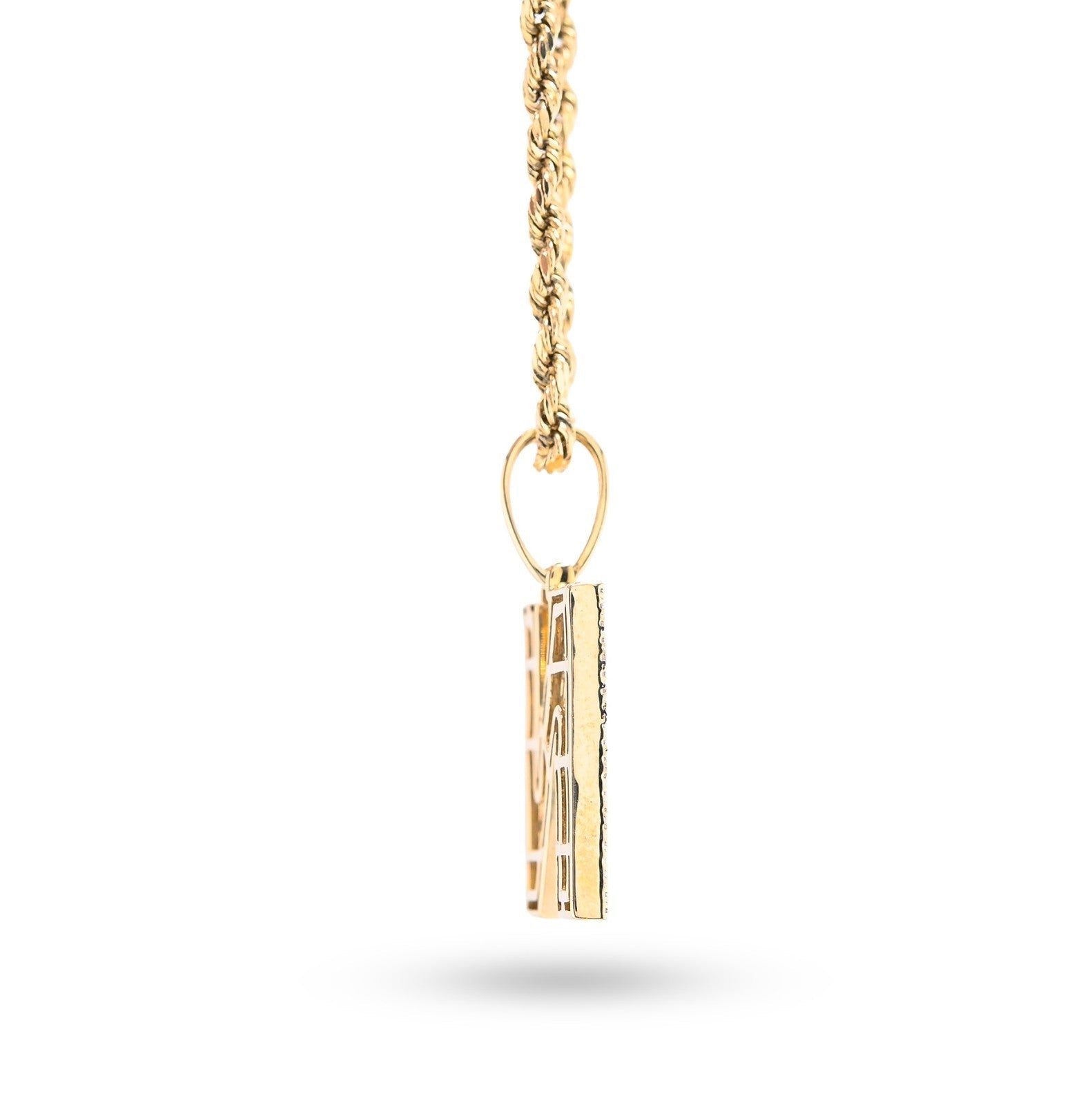 10k Yellow Gold 0.625CTW Round/Baguette Diamond Initial "N" Letter Pendant 2.5gm - Elite Jewelers - Charms & Pendants