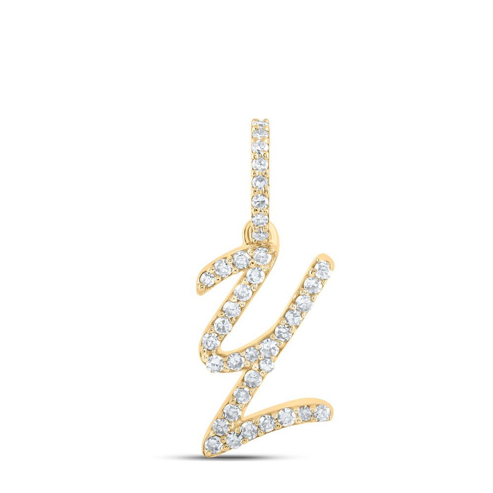10k Yellow Gold 0.71gms 0.13CTW Natural Diamond Initial "Y" Letter Pendant Charm - Elite Jewelers - Charms & Pendants