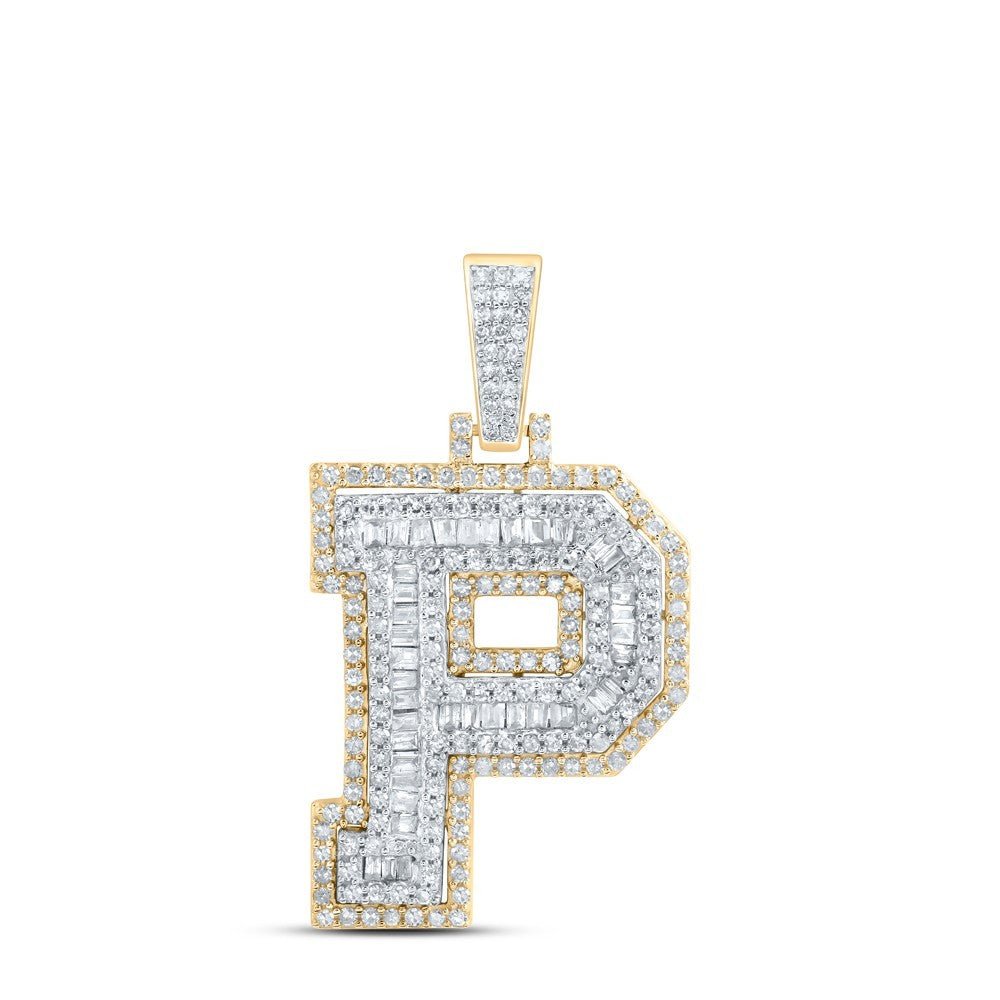 10k Yellow Gold 0.82 CTW Natural Round Diamond Initial "P" Charm 3.45g Pendant - Elite Jewelers - Charms & Pendants