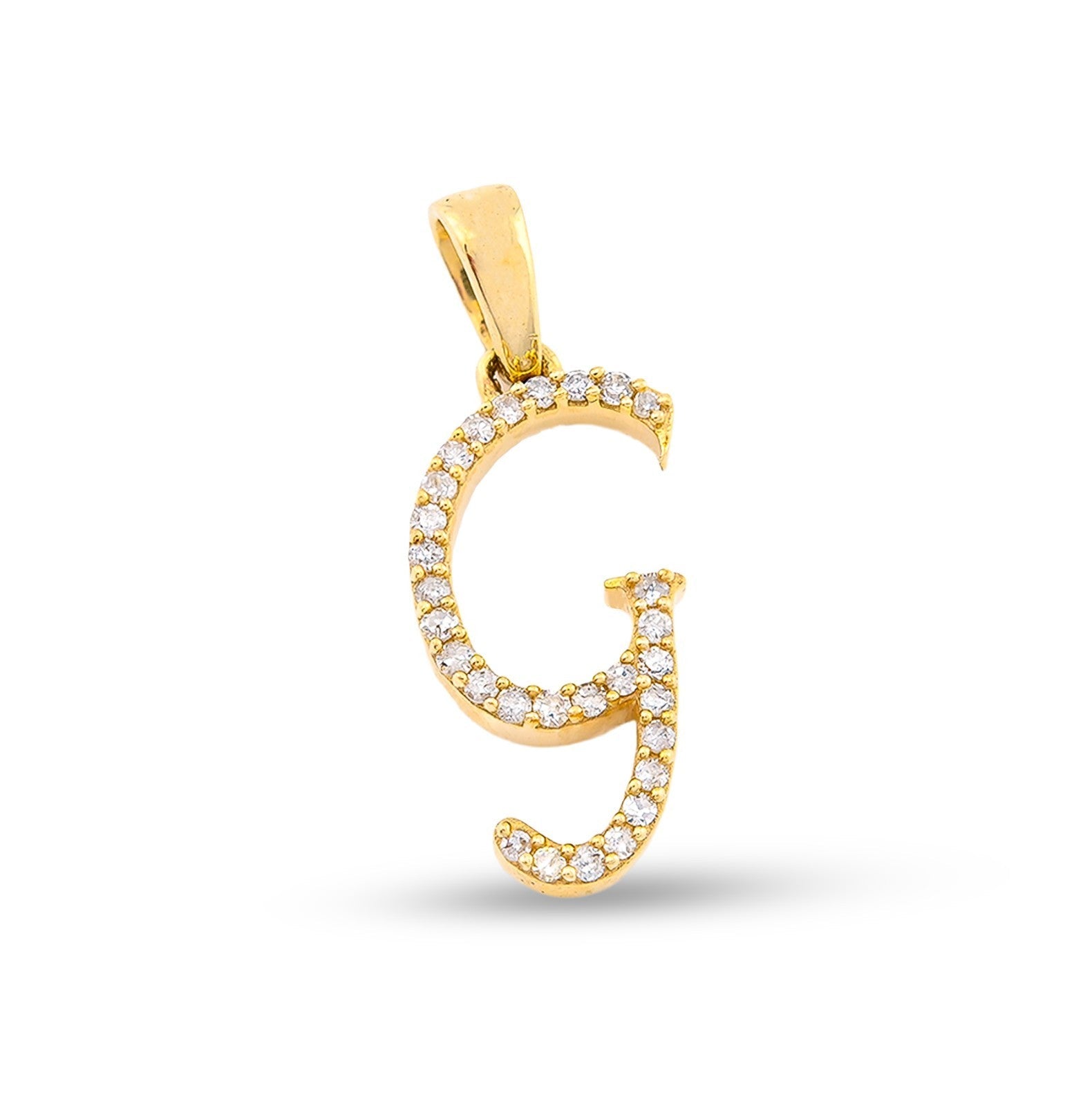 10k Yellow Gold 0.8g 0.12CTW Natural Diamond Initial "G" Letter Pendant Charm - Elite Jewelers - Charms & Pendants