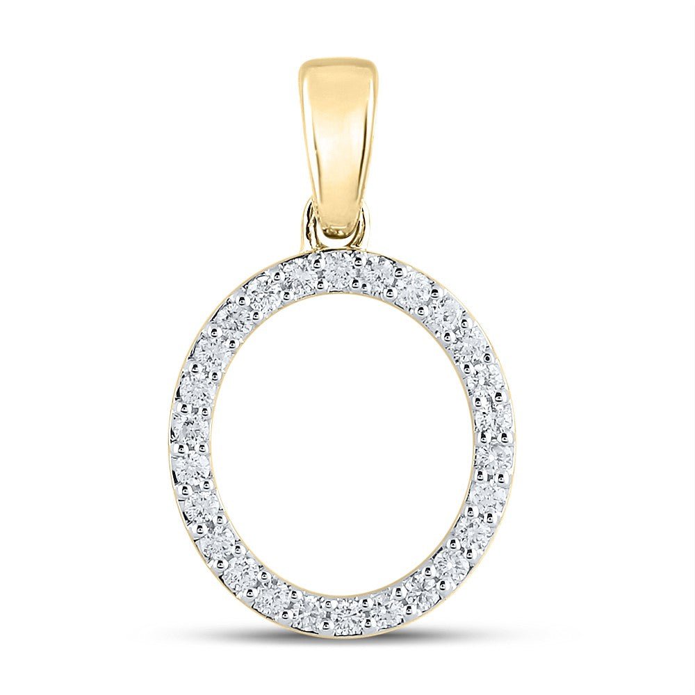 10k Yellow Gold 1.07gms 0.2CTW Natural Diamond Initial "O" Letter Pendant Charm - Elite Jewelers - Charms & Pendants