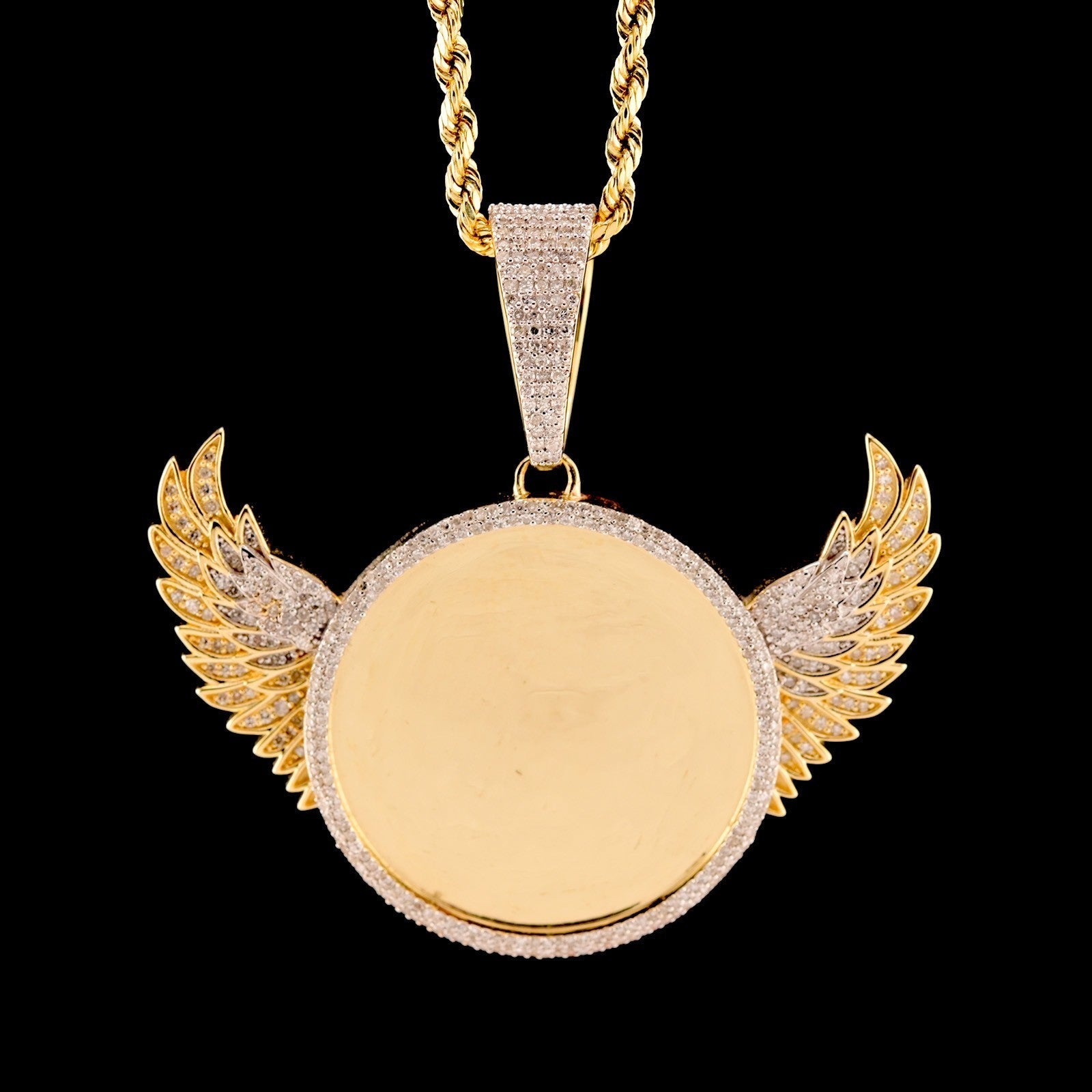 10k Yellow Gold 1.1CTW Natural Round Diamond Picture Memory Pendant 9.2g Charm - Elite Jewelers - Charms & Pendants