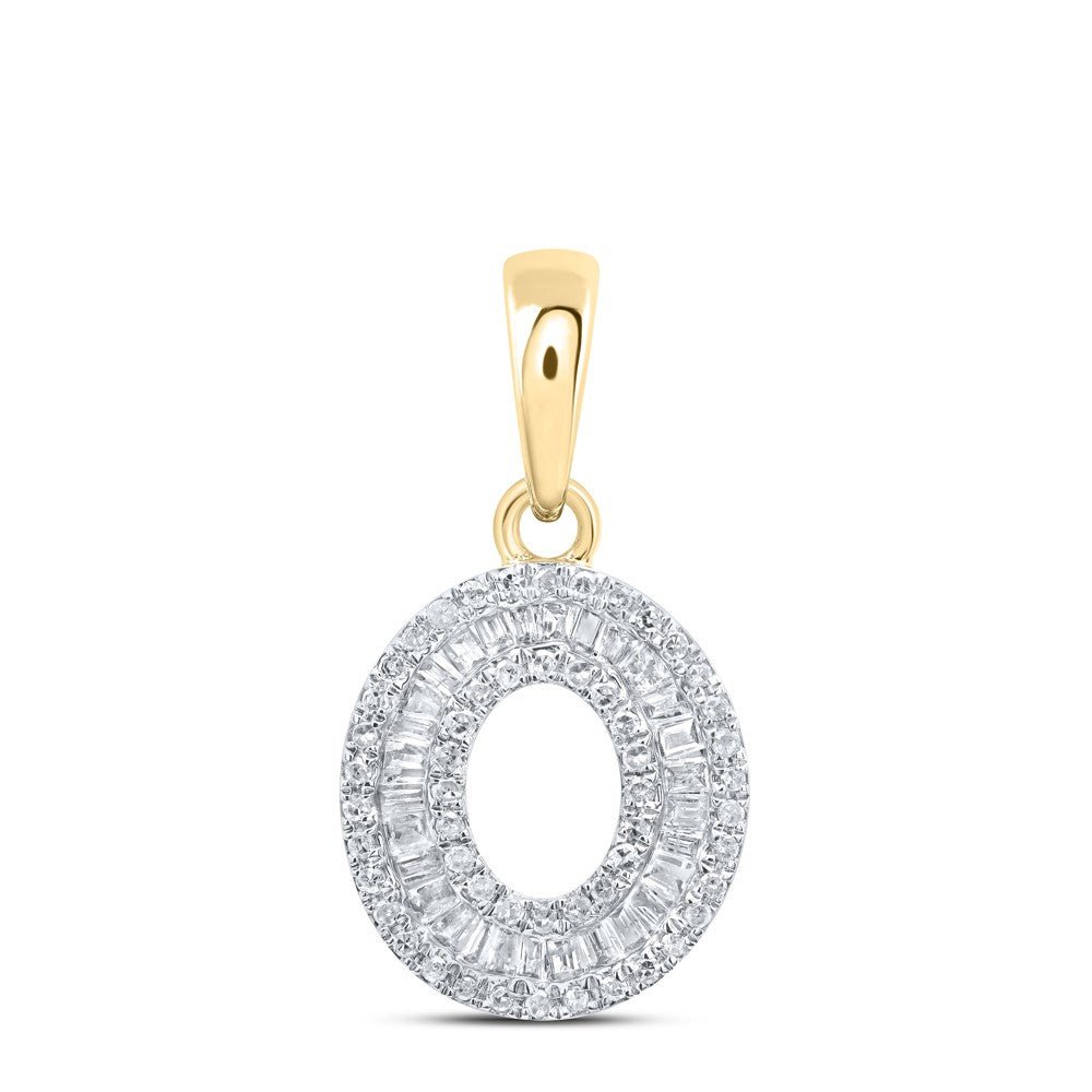 10k Yellow Gold 1.1gms 0.34CTW Natural Diamond Initial "O" Letter Pendant Charm - Elite Jewelers - Charms & Pendants