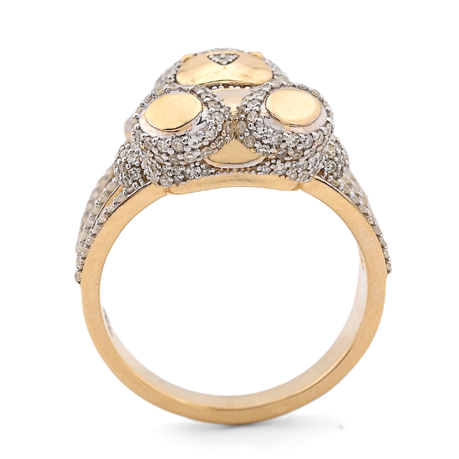 10K Yellow Gold 1.21CT Natural Diamond Teddy Bear 7.2g Women Ring - Elite Jewelers - Rings