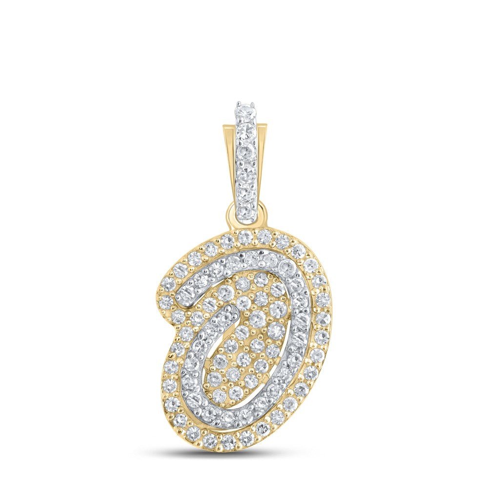 10k Yellow Gold 1.21gms 0.21CTW Natural Diamond Initial "O" Letter Pendant Charm - Elite Jewelers - Charms & Pendants