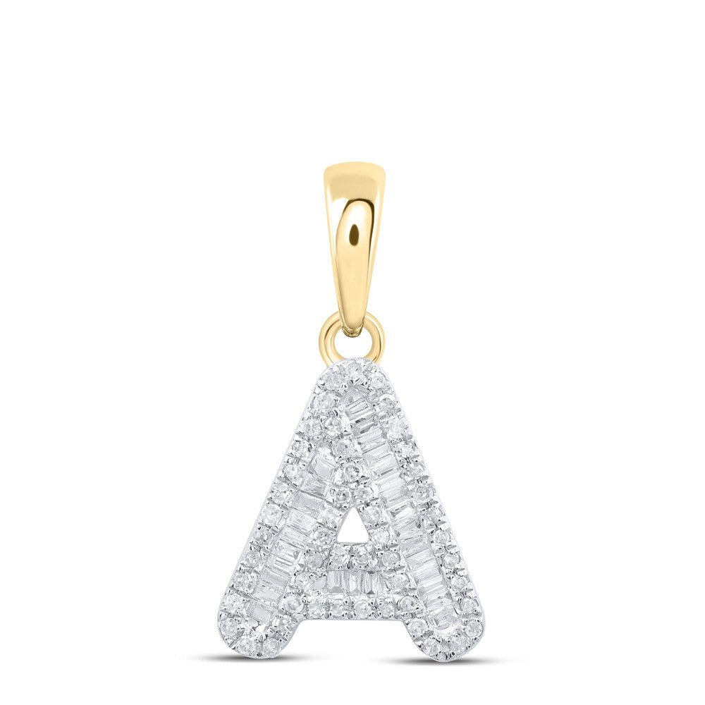 10k Yellow Gold 1.21gms 0.3CTW Natural Diamond Initial "A" Letter Pendant Charm - Elite Jewelers - Charms & Pendants