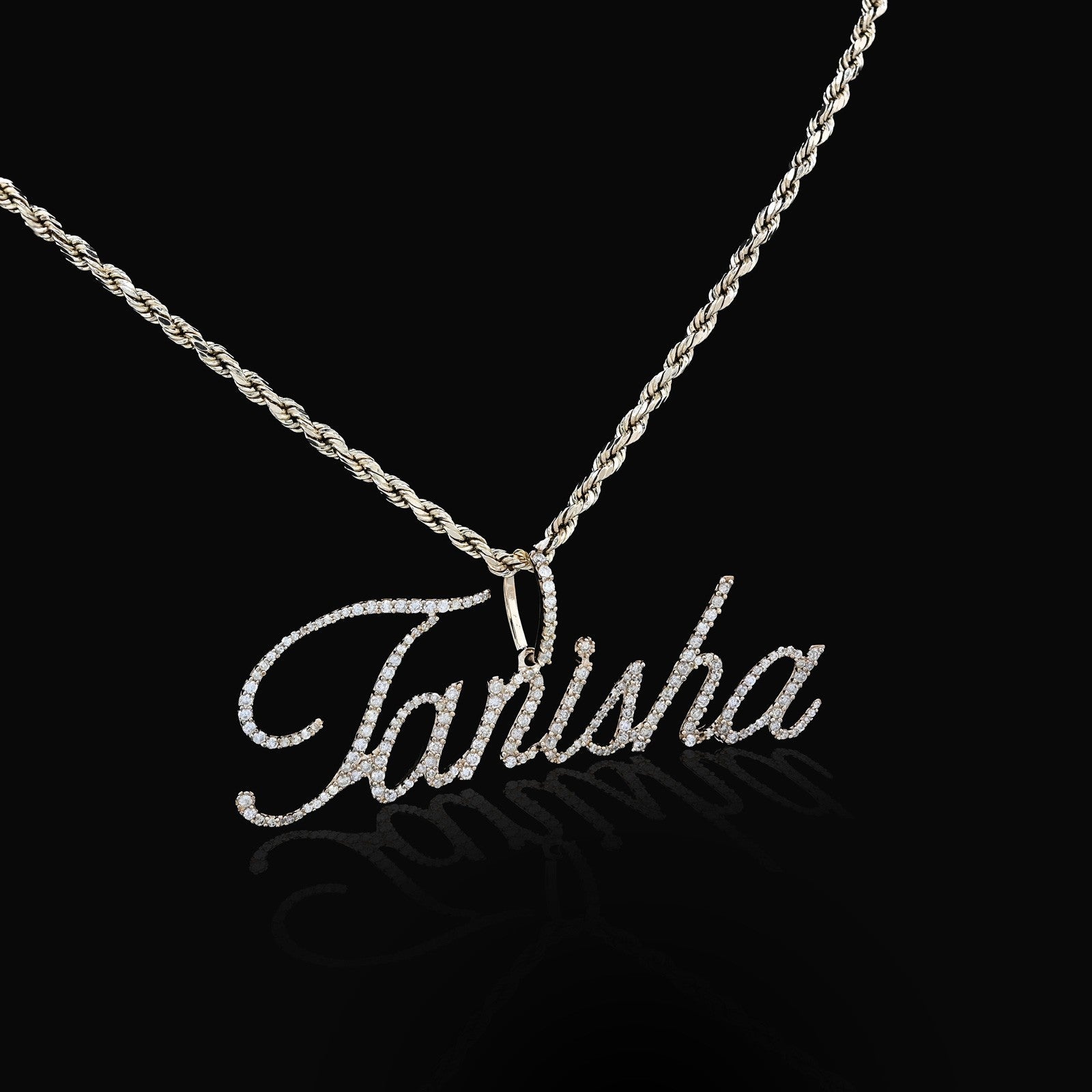 10k Yellow Gold 1.25CTW Natural Diamond "Tanisha" Name Letter Pendant 3.6g Charm - Elite Jewelers - Charms & Pendants