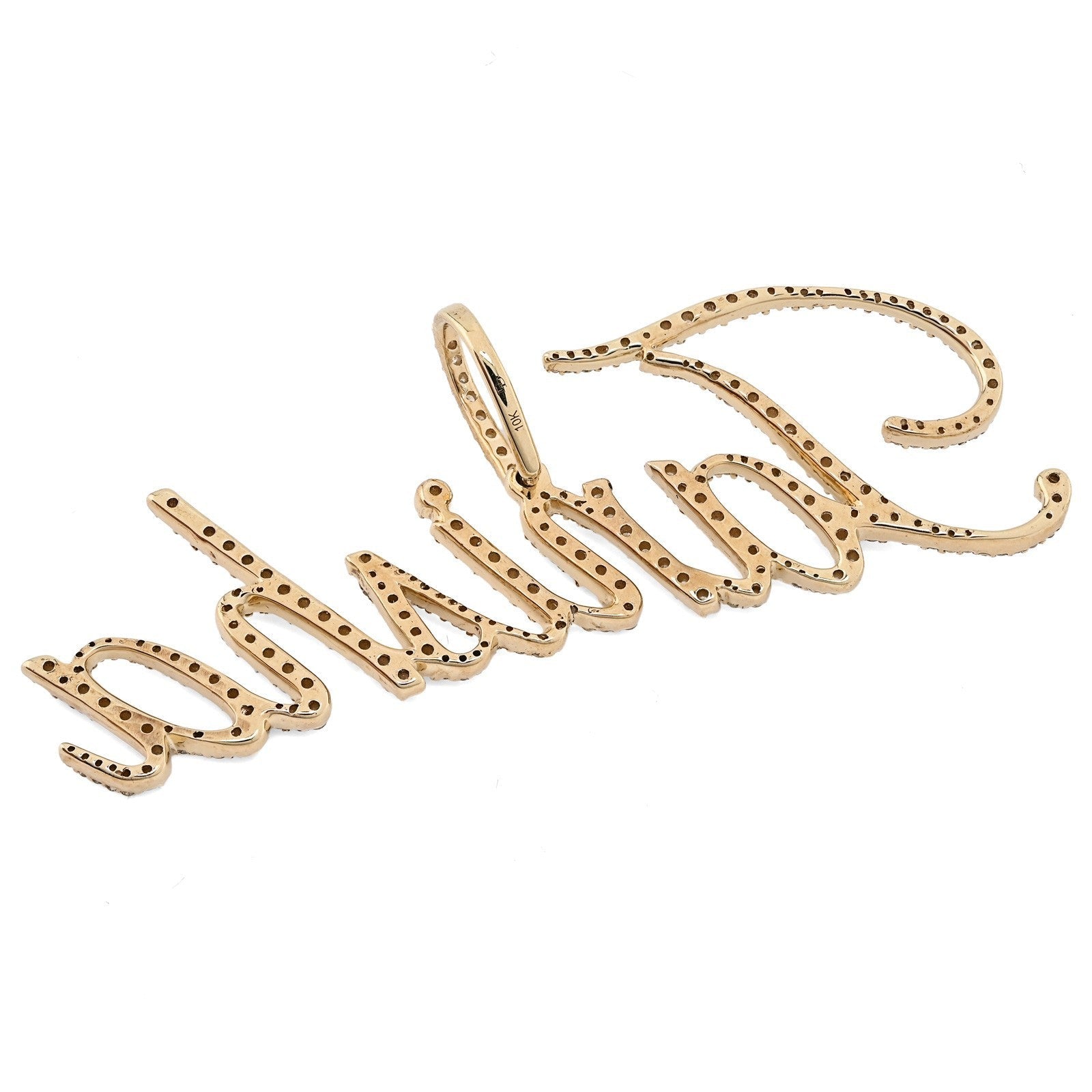 10k Yellow Gold 1.25CTW Natural Diamond "Tanisha" Name Letter Pendant 3.6g Charm - Elite Jewelers - Charms & Pendants