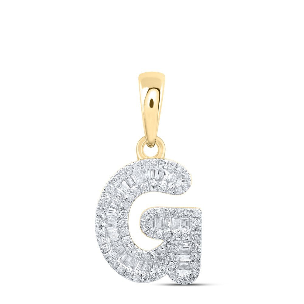 10k Yellow Gold 1.35gms 0.38CTW Natural Diamond Initial "G" Letter Pendant Charm - Elite Jewelers - Charms & Pendants