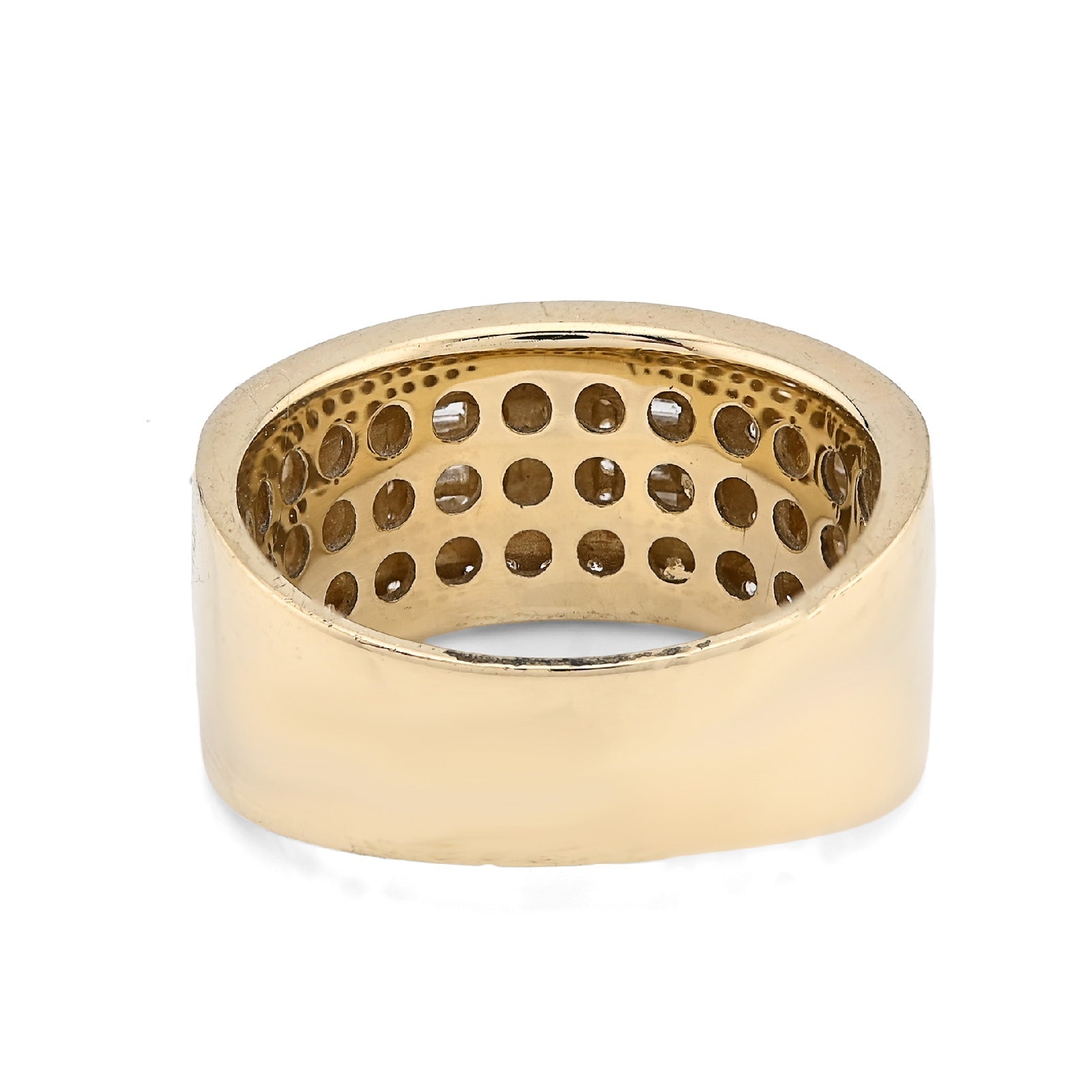10K Yellow Gold 1.38CT Round/Baguette Natural Diamond Men Ring 8.8g - Elite Jewelers - Rings