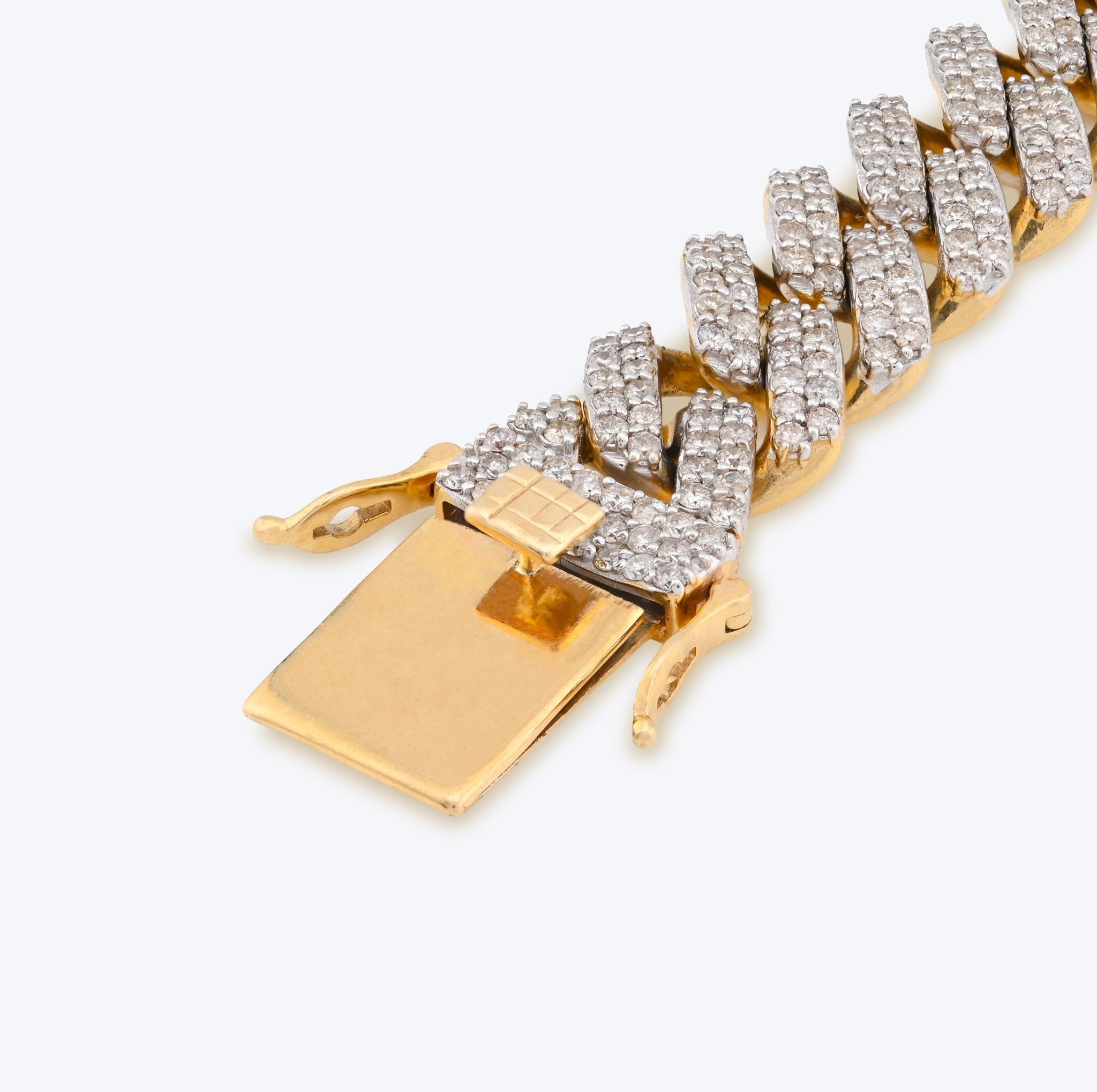 10K Yellow Gold 13CT Natural Diamond 14MM Cuban Link Bracelet 8" Men Women 56.4g - Elite Jewelers - Bracelets