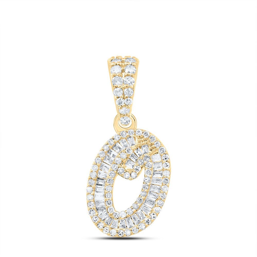 10k Yellow Gold 1.43gms 0.35CTW Natural Diamond Initial "O" Letter Pendant Charm - Elite Jewelers - Charms & Pendants