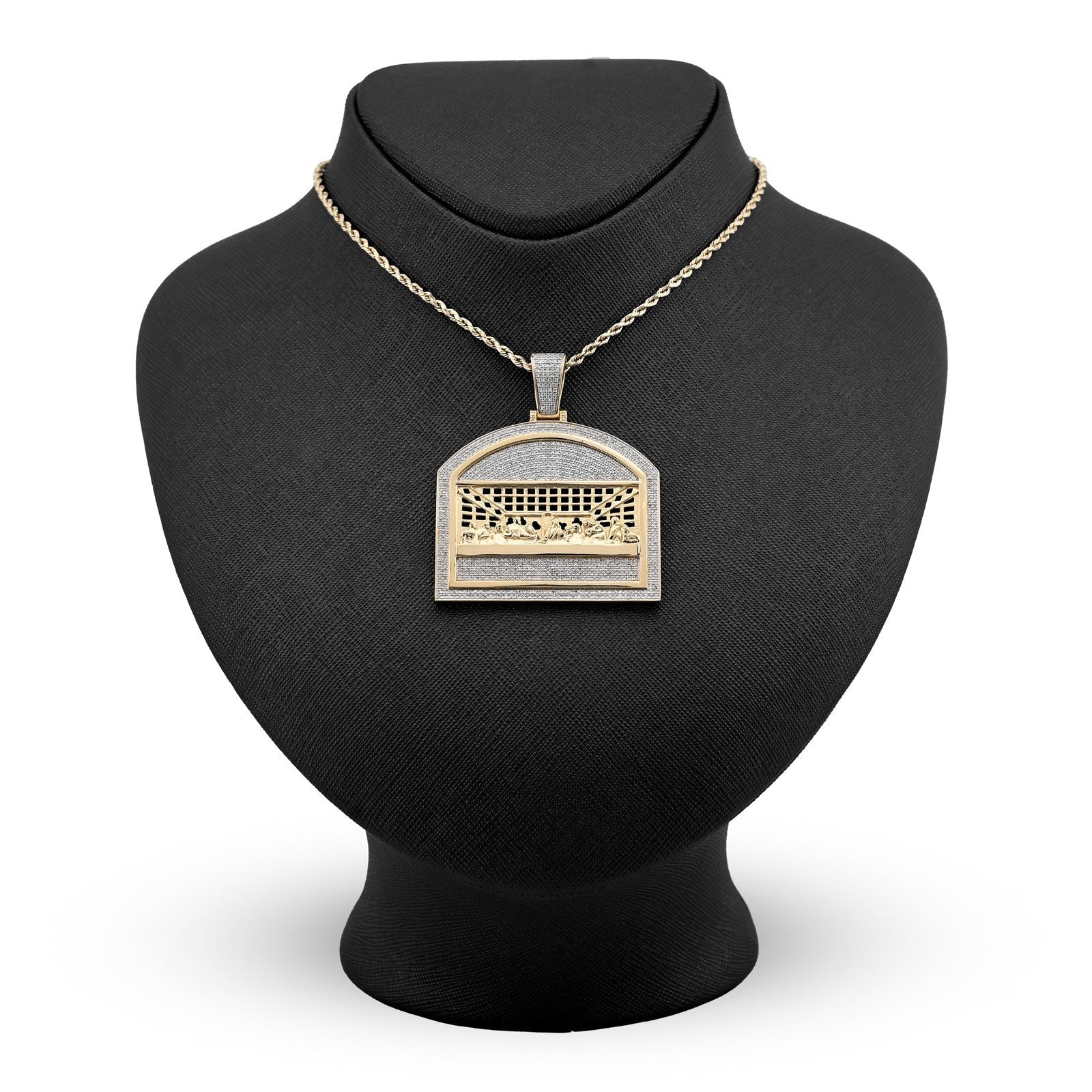 10k Yellow Gold 1.4CTW Natural Diamond Last Supper Religious Pendant 19.9g Charm - Elite Jewelers - Charms & Pendants