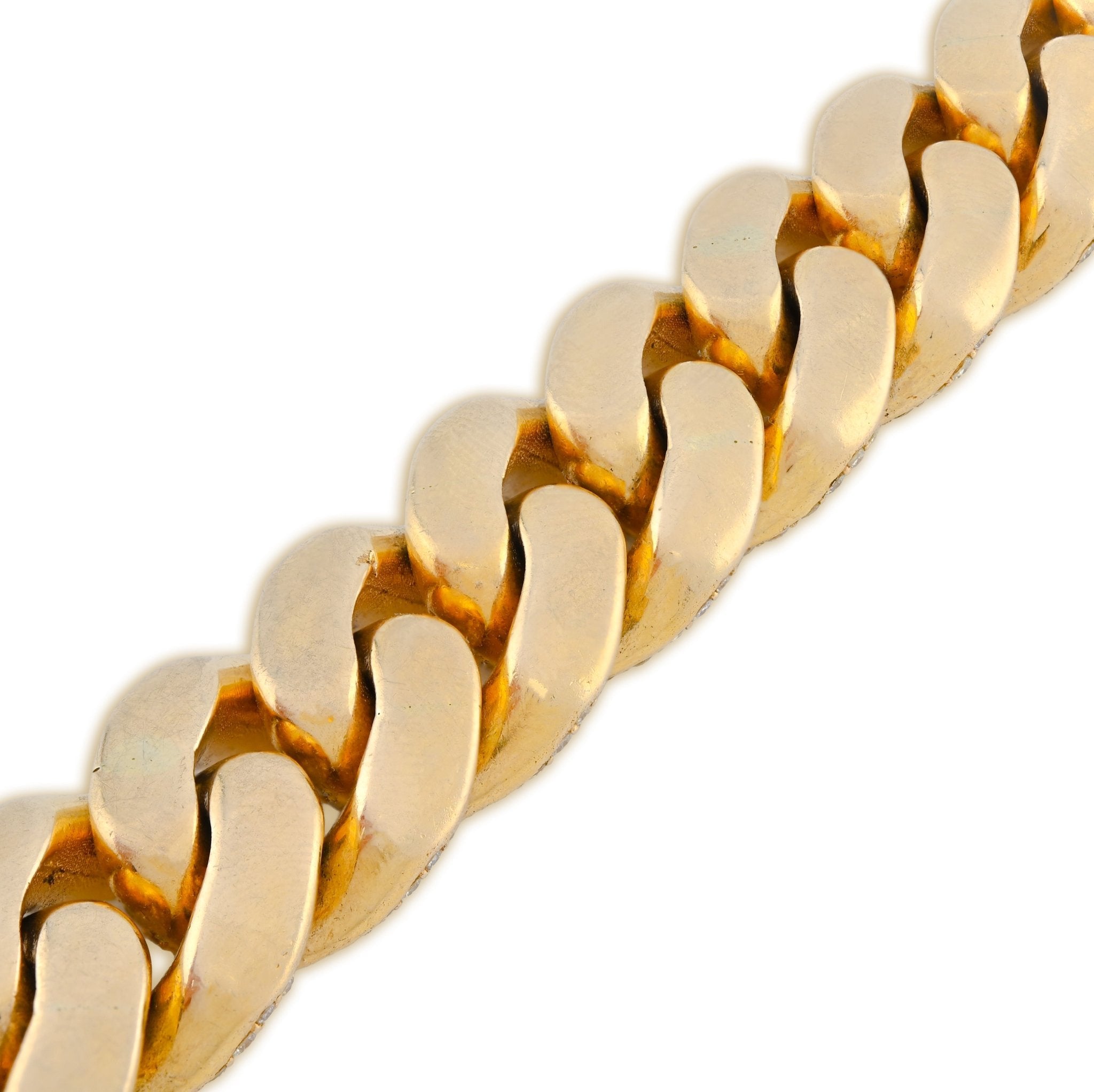 10K Yellow Gold 15MM 22CT Natural Diamond Round Cuban Link 131.2g Men Bracelet - Elite Jewelers - Bracelets