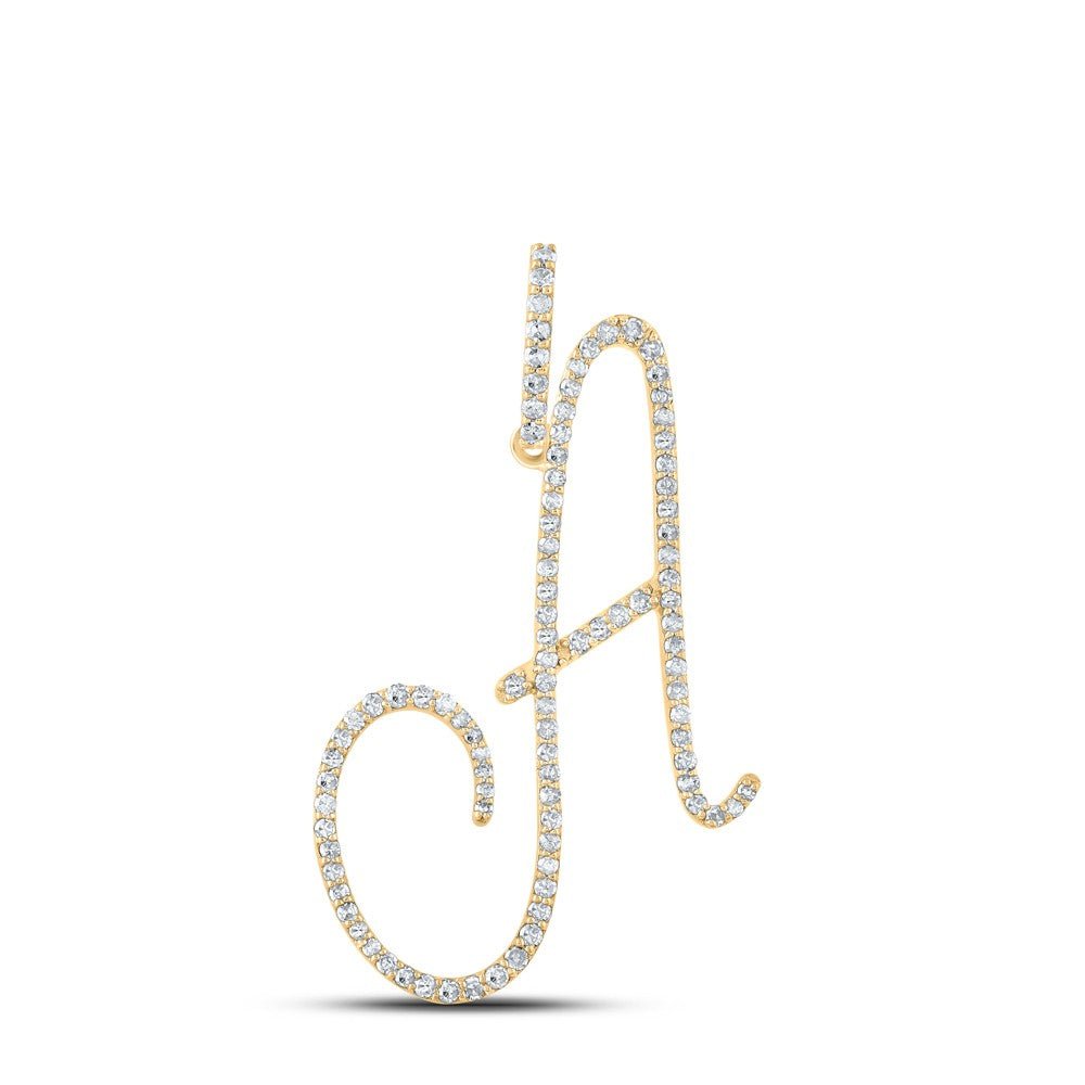 10k Yellow Gold 1.64g 0.52CTW Natural Diamond Initial "A" Pendant Alphabet Charm - Elite Jewelers - Charms & Pendants