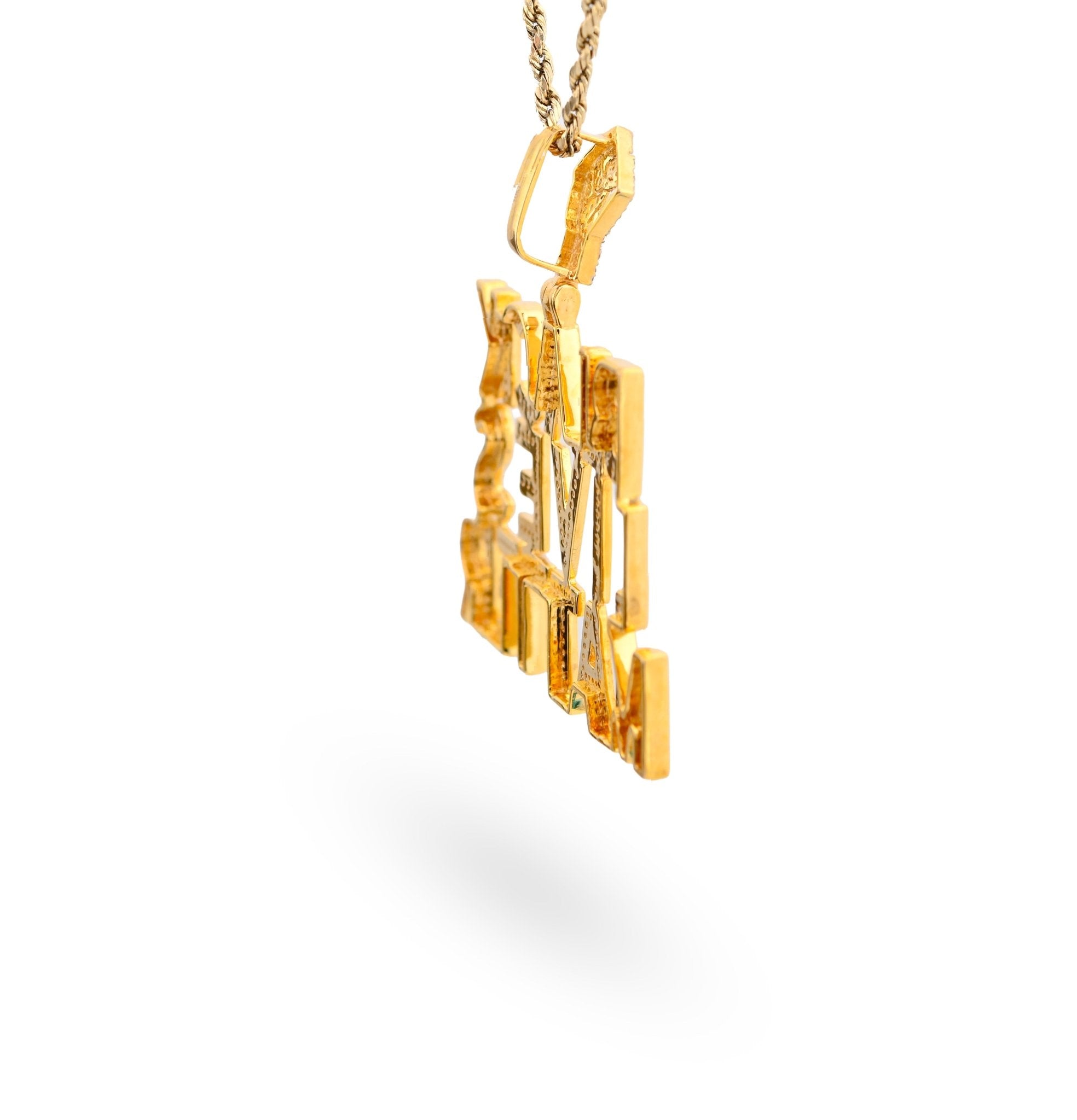10K Yellow Gold 1.65CT Natural Diamond "BLACK LIVES MATTER" Men Pendant Women - Elite Jewelers - Charms & Pendants